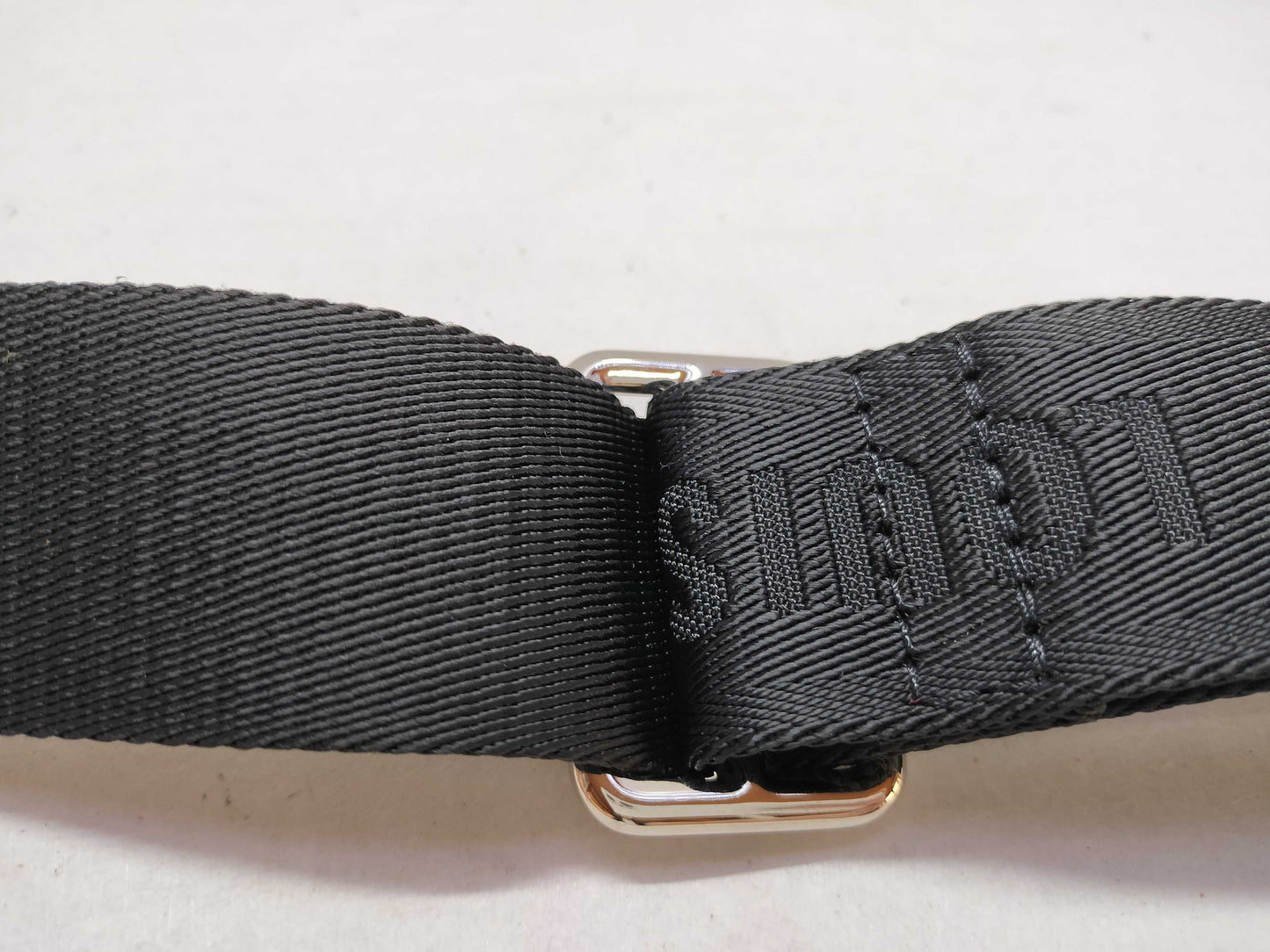 LOUIS VUITTON Louis Vuitton Signature Adjustable Strap, Black/Green, Silver Hardware, 95*4.5*0.5cm Strap