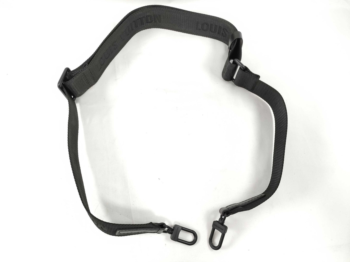 LOUIS VUITTON Louis Vuitton Signature Adjustable Strap, Black with Black Hardware, 95*4.5*0.5cm Strap