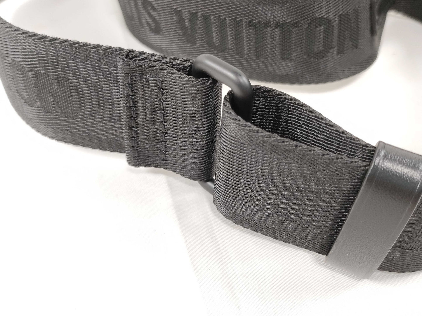 LOUIS VUITTON Louis Vuitton Signature Adjustable Strap, Black with Black Hardware, 95*4.5*0.5cm Strap