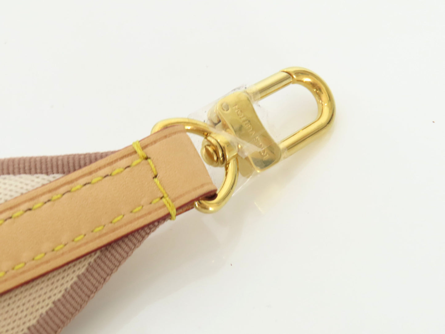 LOUIS VUITTON Signature Strap, Beige/Brown Canvas with Gold Hardware, 95*4.5*.05cm