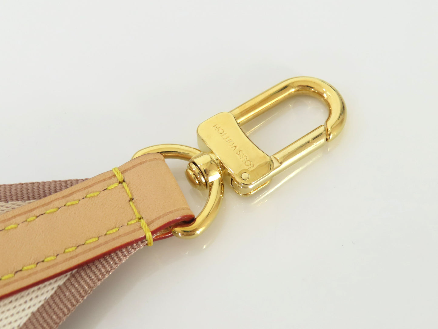 LOUIS VUITTON Signature Strap, Beige/Brown Canvas with Gold Hardware, 95*4.5*.05cm