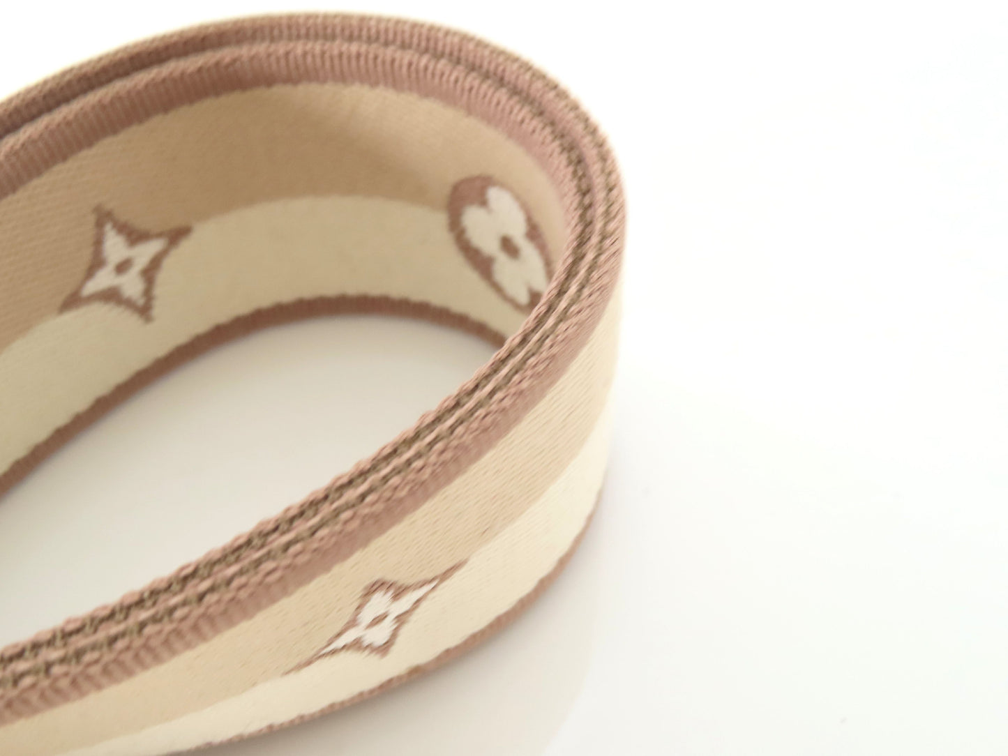 LOUIS VUITTON Signature Strap, Beige/Brown Canvas with Gold Hardware, 95*4.5*.05cm