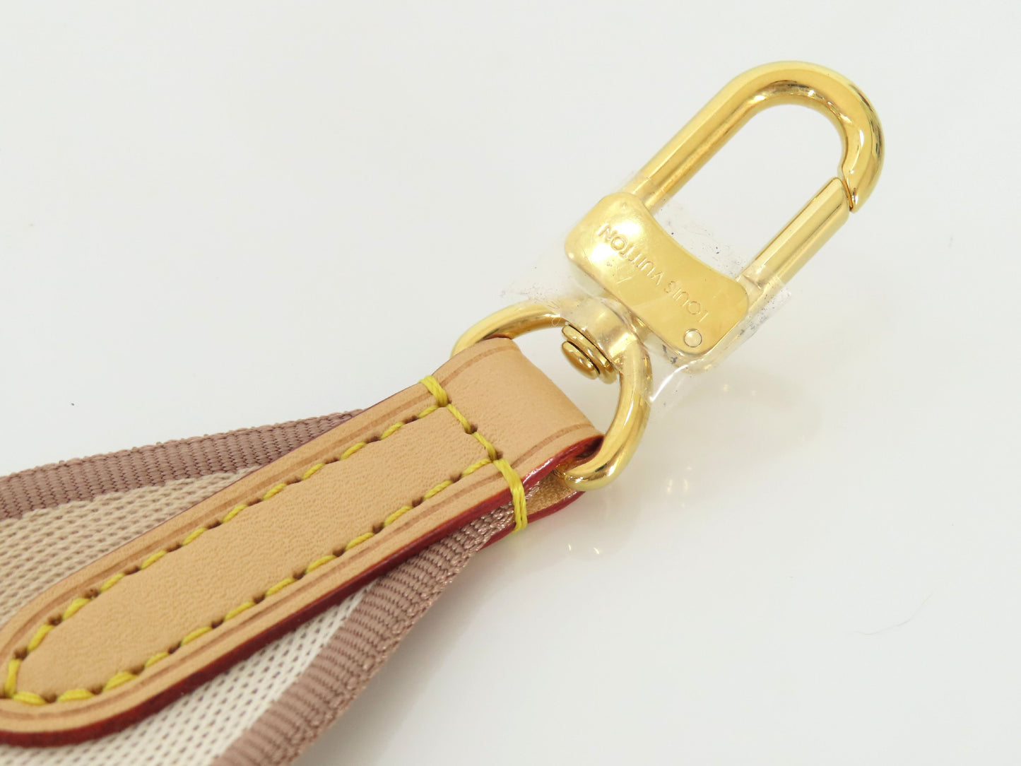 LOUIS VUITTON Signature Strap, Beige/Brown Canvas with Gold Hardware, 95*4.5*.05cm