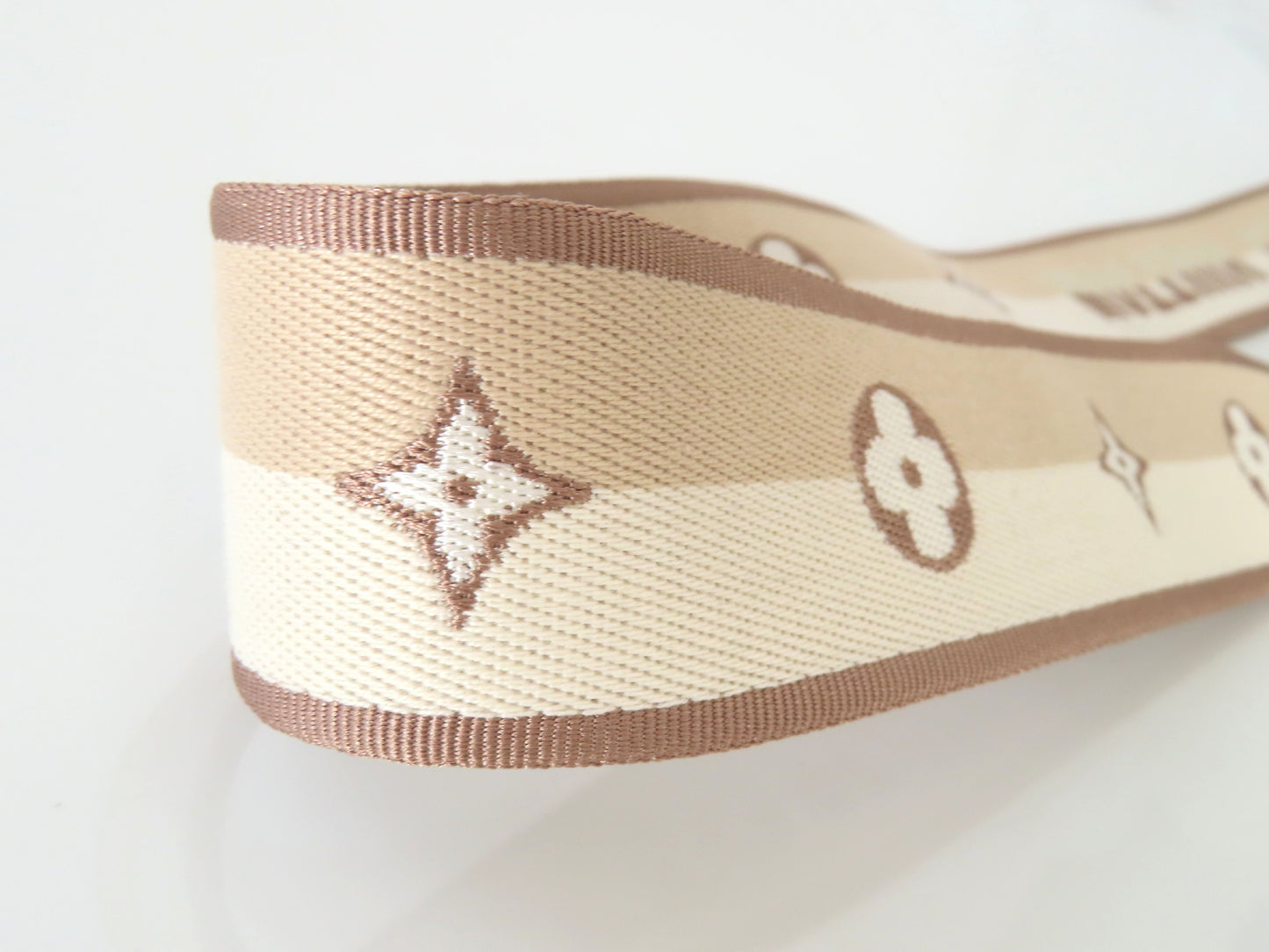 LOUIS VUITTON Signature Strap, Beige/Brown Canvas with Gold Hardware, 95*4.5*.05cm