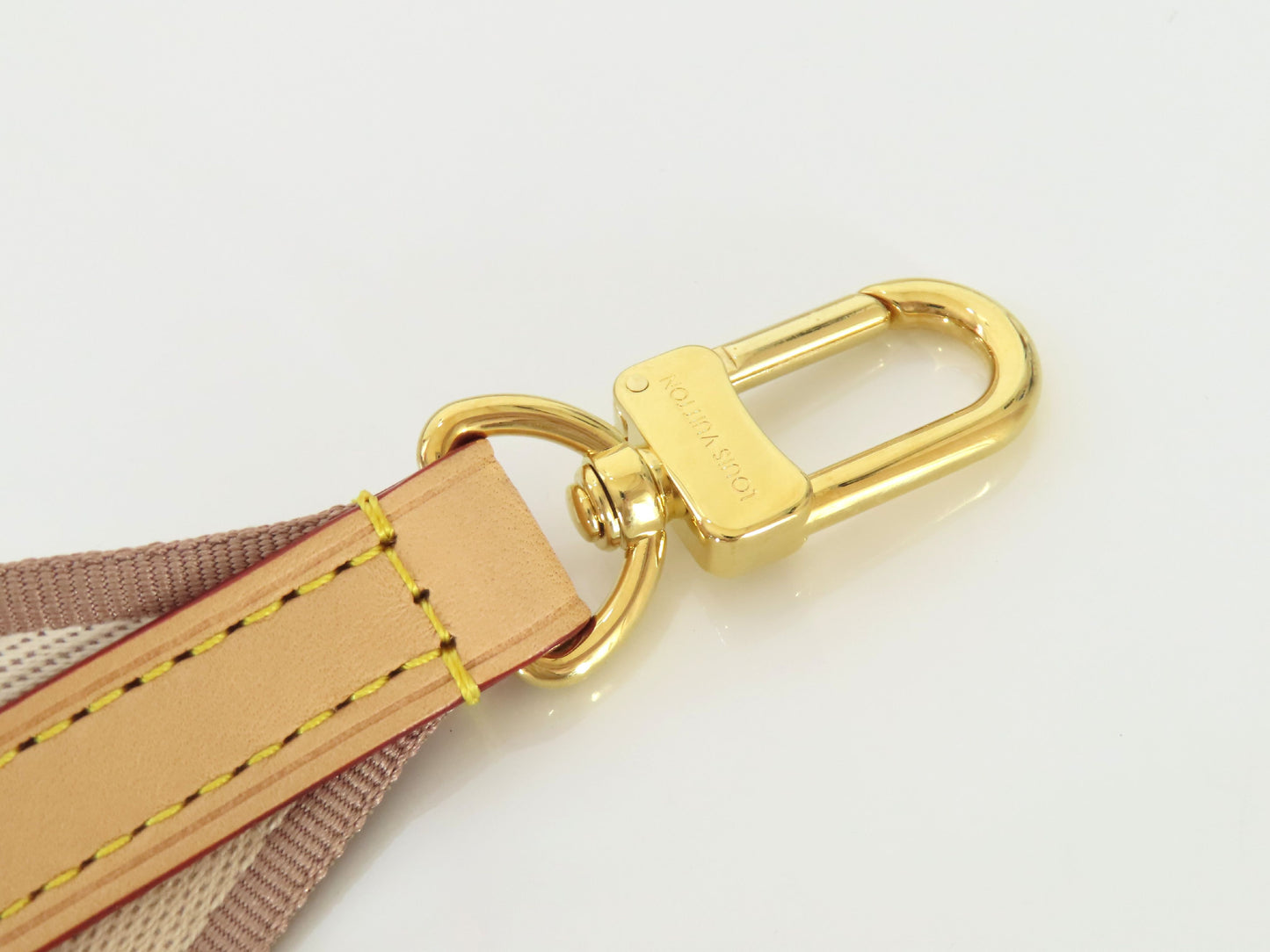 LOUIS VUITTON Signature Strap, Beige/Brown Canvas with Gold Hardware, 95*4.5*.05cm