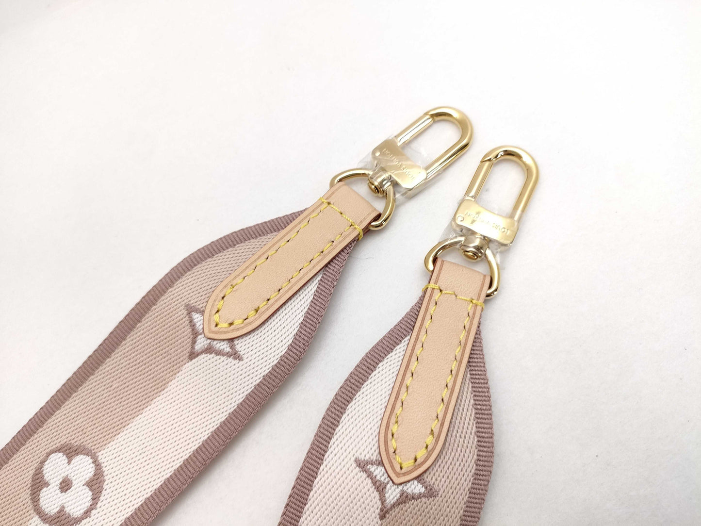 LOUIS VUITTON Signature Strap, Beige/Brown Canvas with Gold Hardware, 95*4.5*.05cm Strap