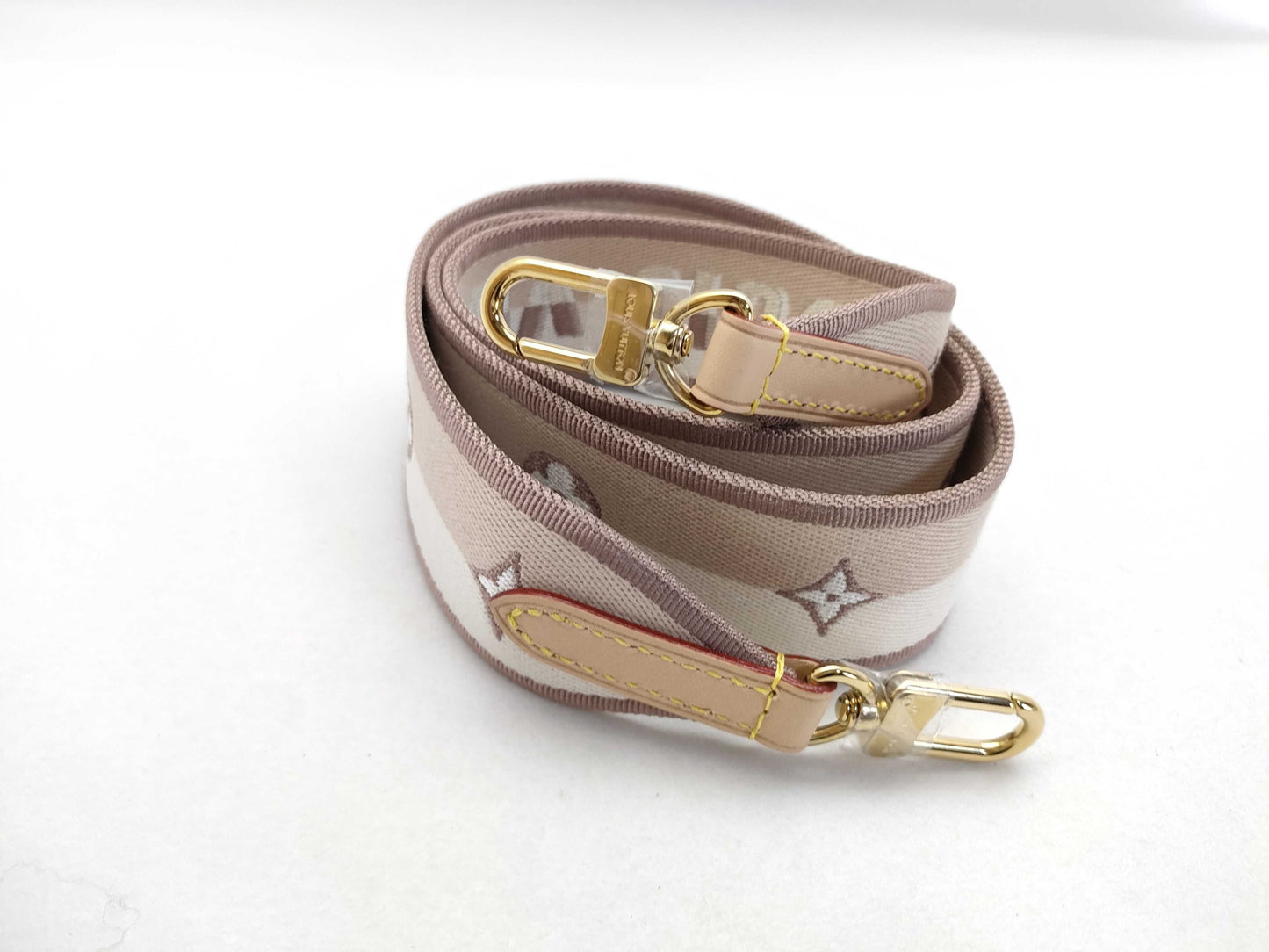 LOUIS VUITTON Signature Strap, Beige/Brown Canvas with Gold Hardware, 95*4.5*.05cm Strap