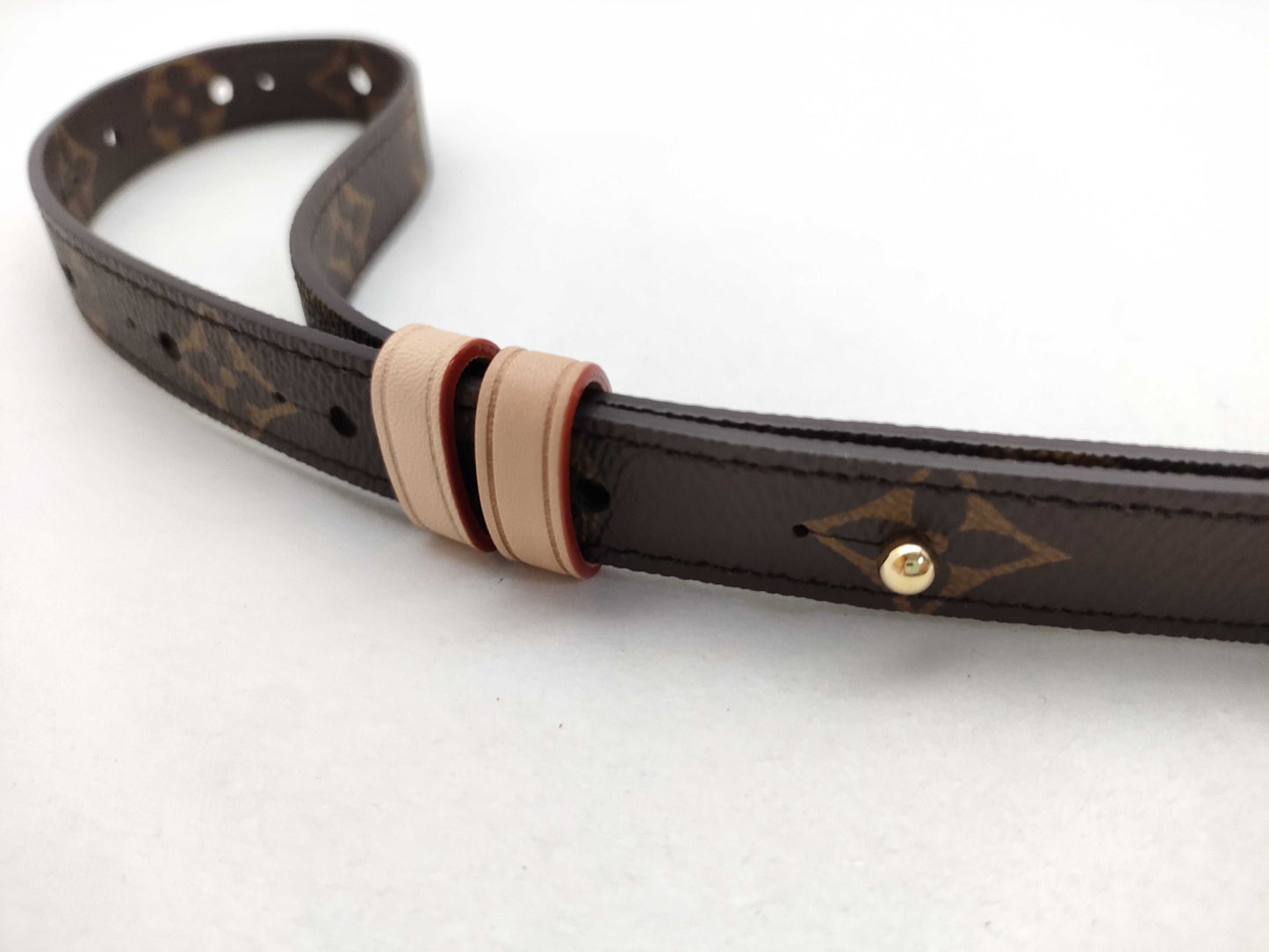 LOUIS VUITTON Louis Vuitton Monogram Adjustable Strap Brown with Gold Hardware 80*2*.05cm Strap