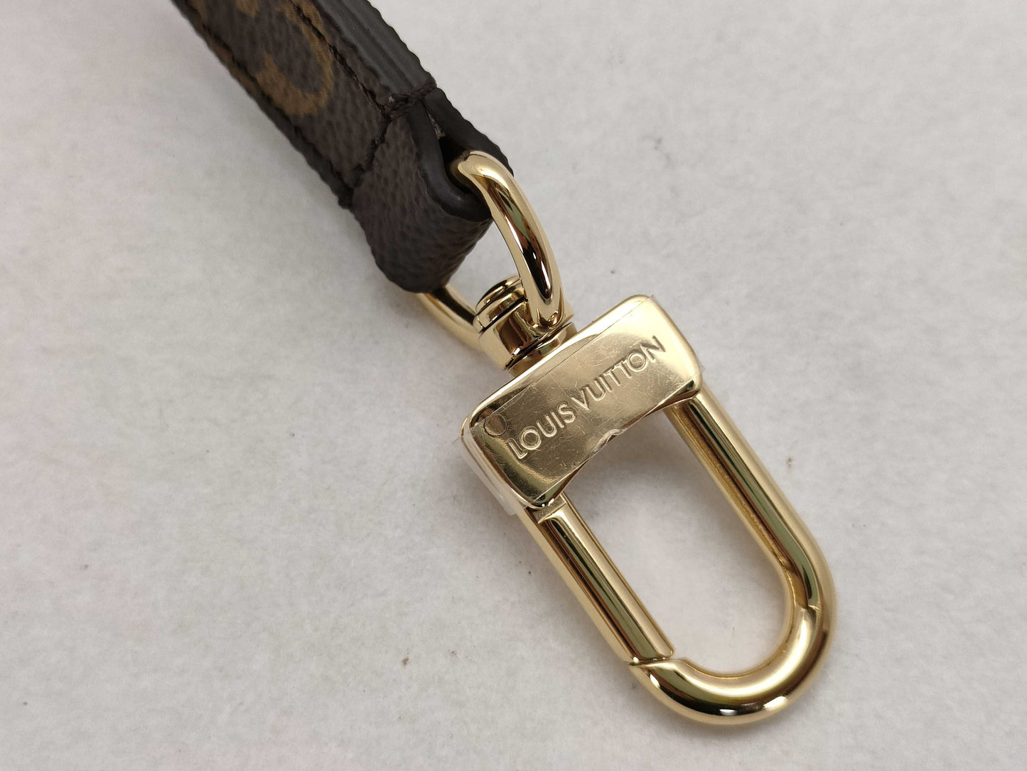 LOUIS VUITTON Louis Vuitton Monogram Adjustable Strap Brown with Gold Hardware 80*2*.05cm Strap