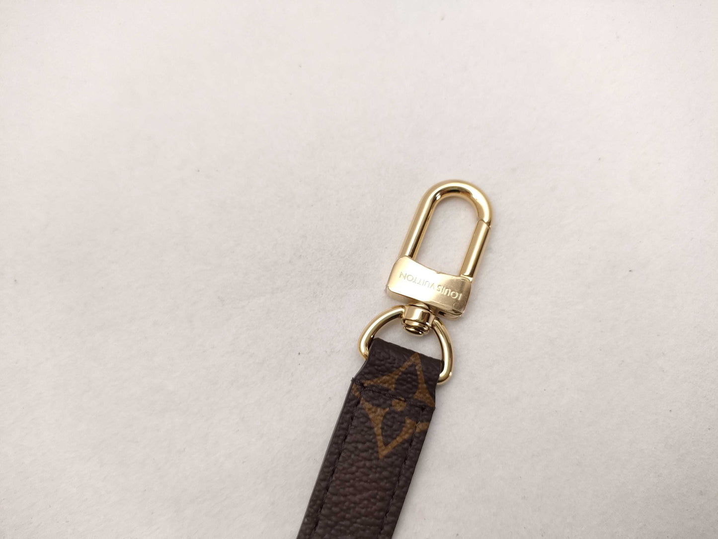 LOUIS VUITTON Louis Vuitton Monogram Adjustable Strap Brown with Gold Hardware 80*2*.05cm Strap