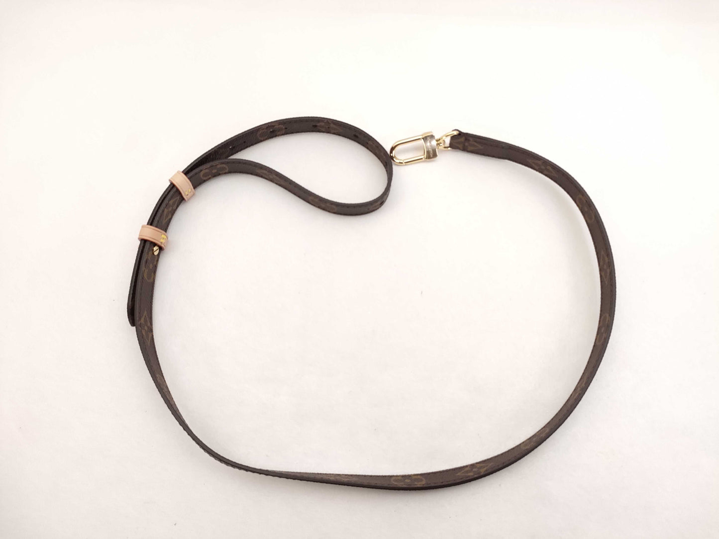 LOUIS VUITTON Louis Vuitton Monogram Adjustable Strap Brown with Gold Hardware 80*2*.05cm Strap