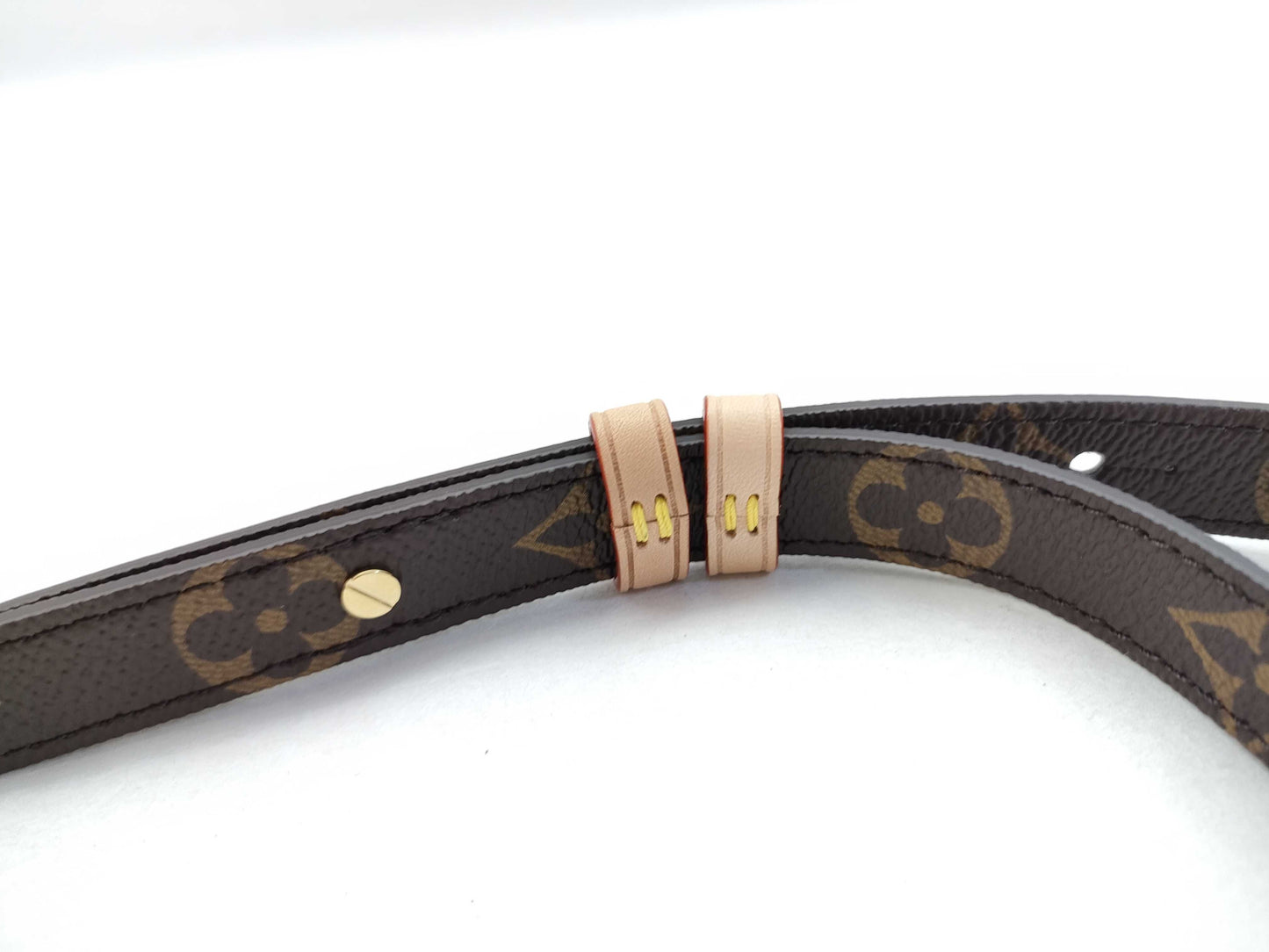 LOUIS VUITTON Louis Vuitton Monogram Adjustable Strap Brown with Gold Hardware 80*2*.05cm Strap