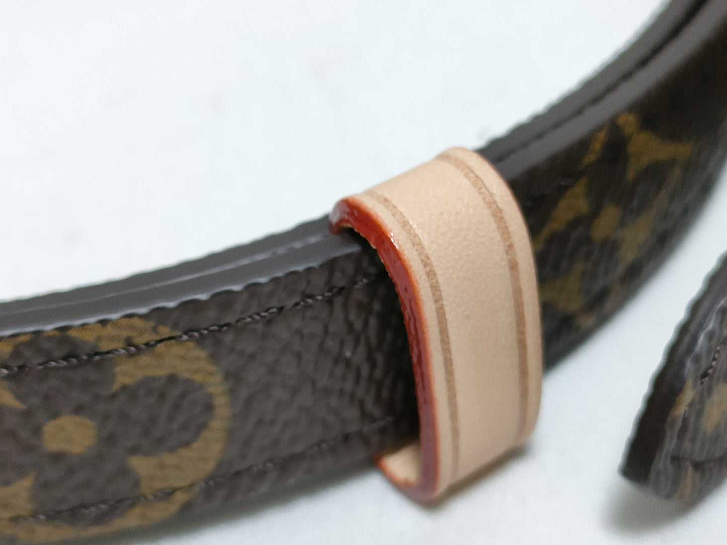 LOUIS VUITTON RFID verification failed. Serial number verification failed. Louis Vuitton Monogram Adjustable Strap, Brown, Gold Hardware, 80*2*.05cm.