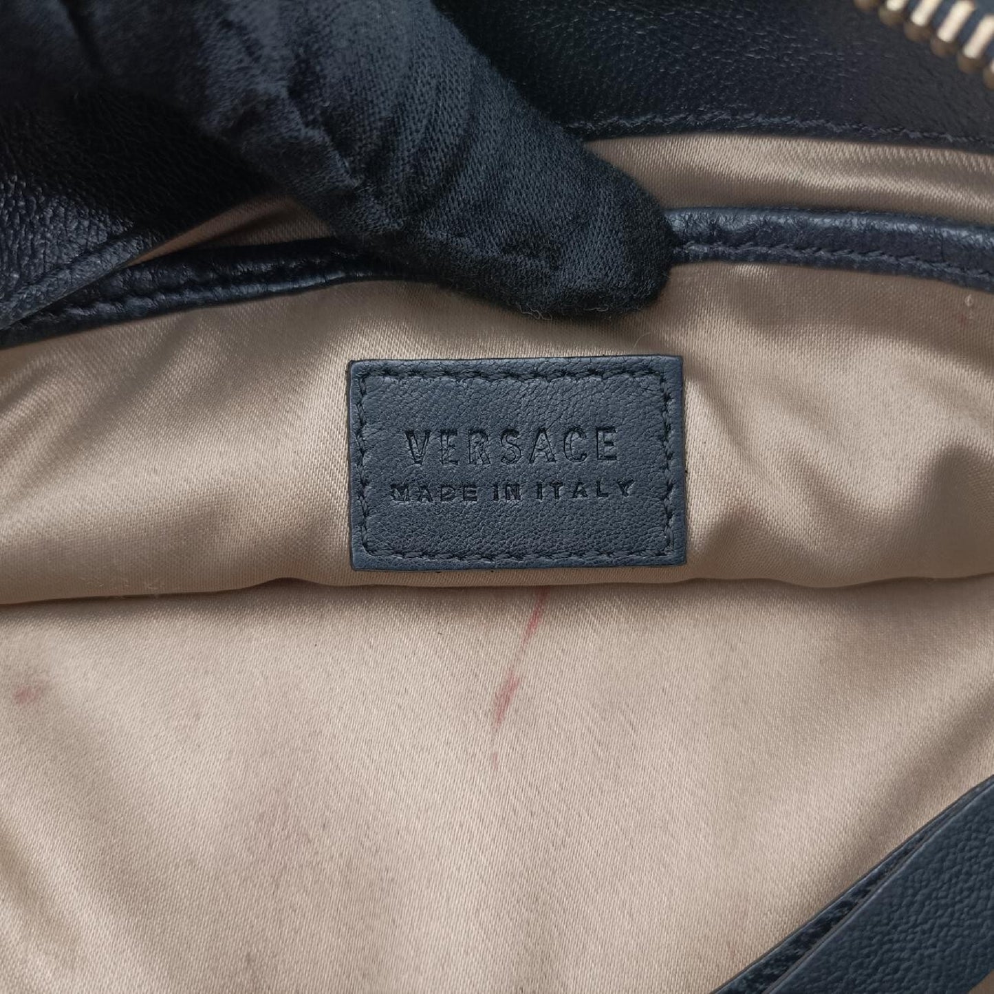 VERSACE Vanitas Quilted Baroque Black Leather Shoulder Bag