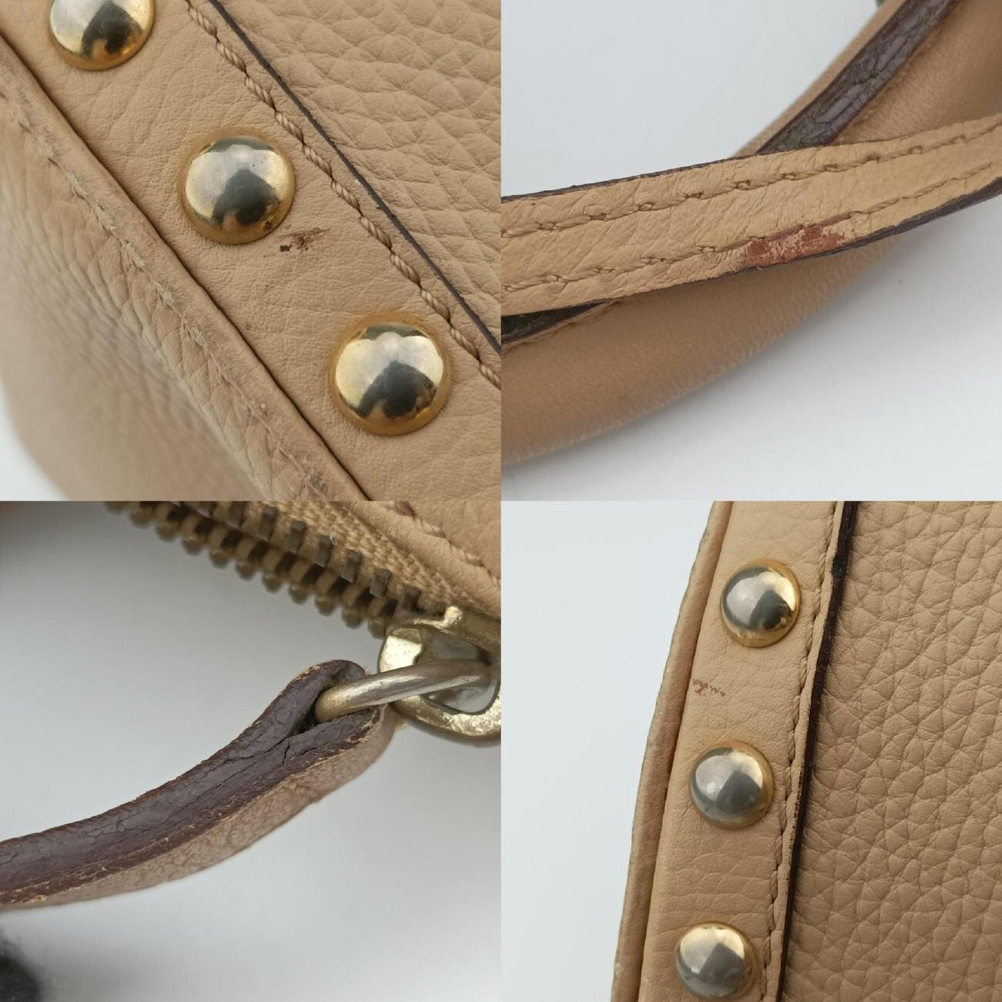 VERSACE La Medusa Beige Leather Handbag