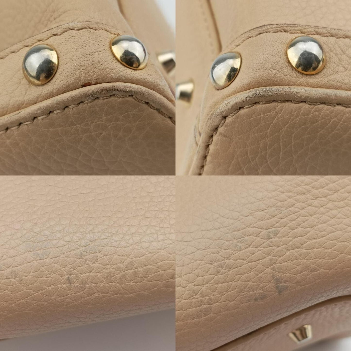VERSACE La Medusa Beige Leather Handbag