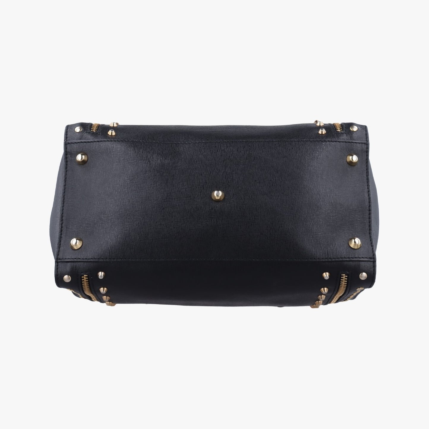 VERSACE Stud Handle Black Saffiano Leather Handbag CLG 772 566 198 745