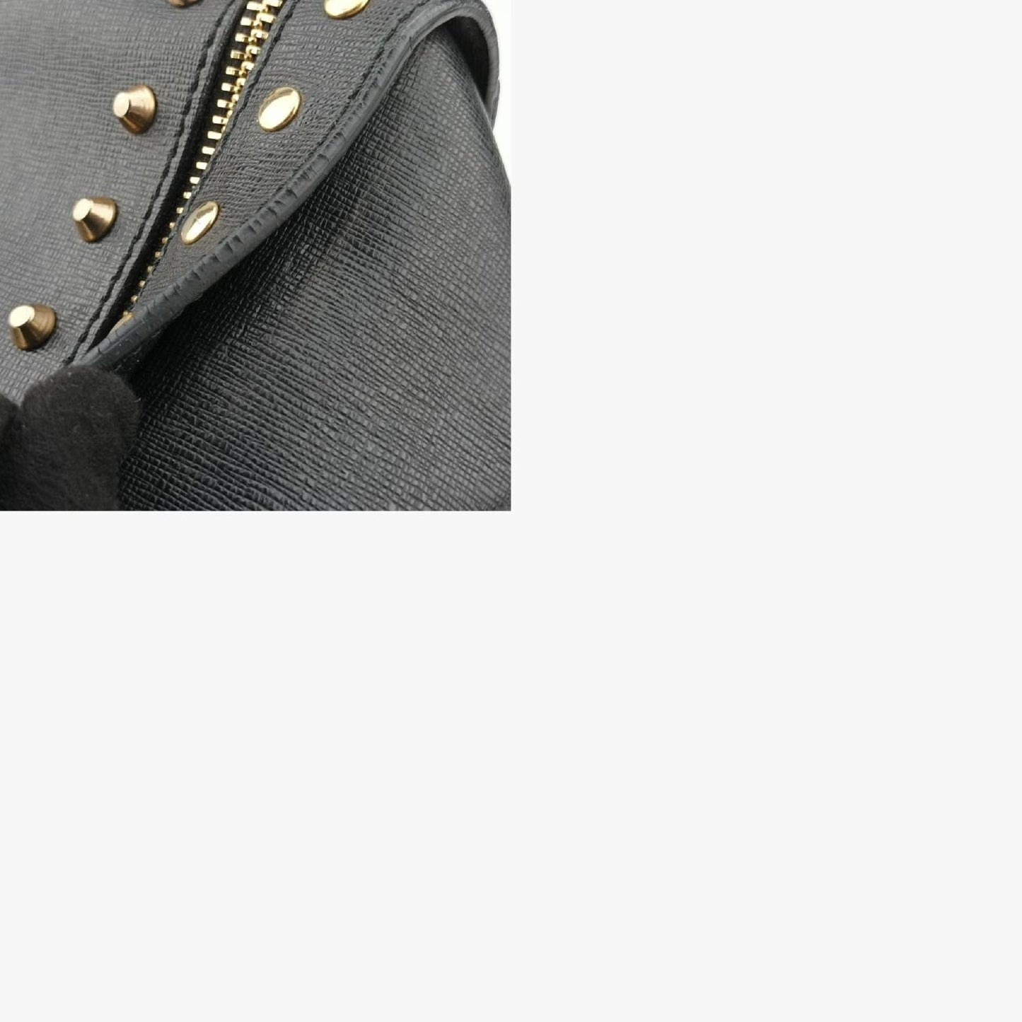 VERSACE Stud Handle Black Saffiano Leather Handbag CLG 772 566 198 745