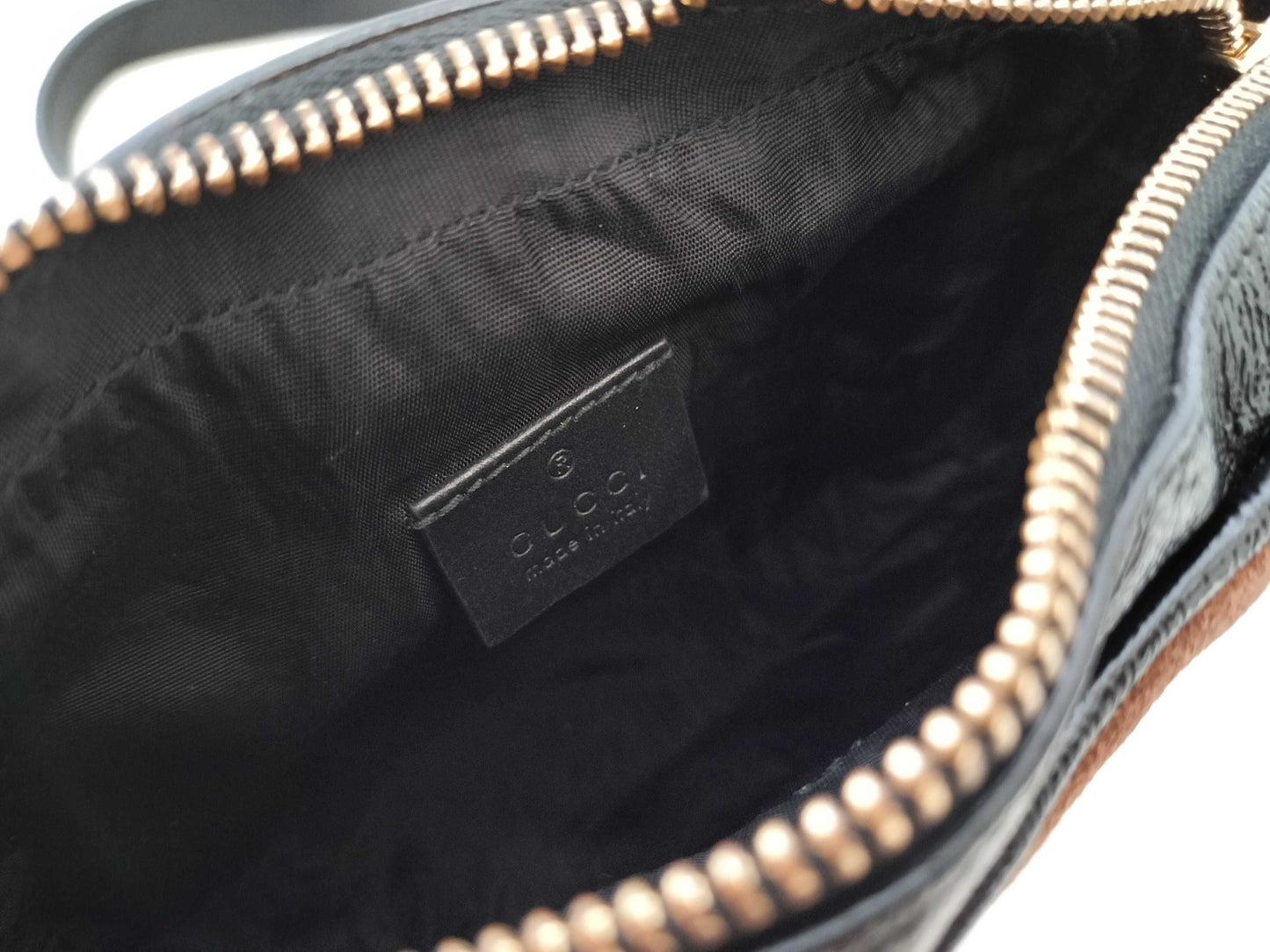 GUCCI Webbing GUCCI GG Supreme Ophidia Suede Brown Shoulder Bag