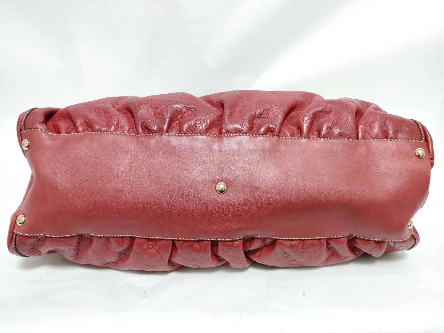 GUCCI Guccissima GUCCI GG Supreme Leather Handbag Red Handbag