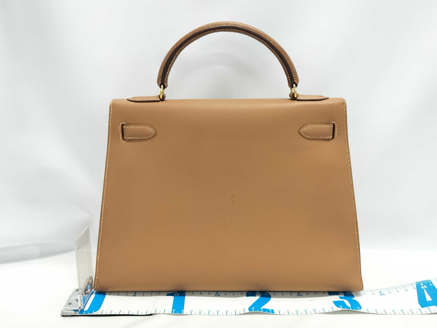 HERMES Kelly 32 Couchvel Natural Gold Hardware Handbag
