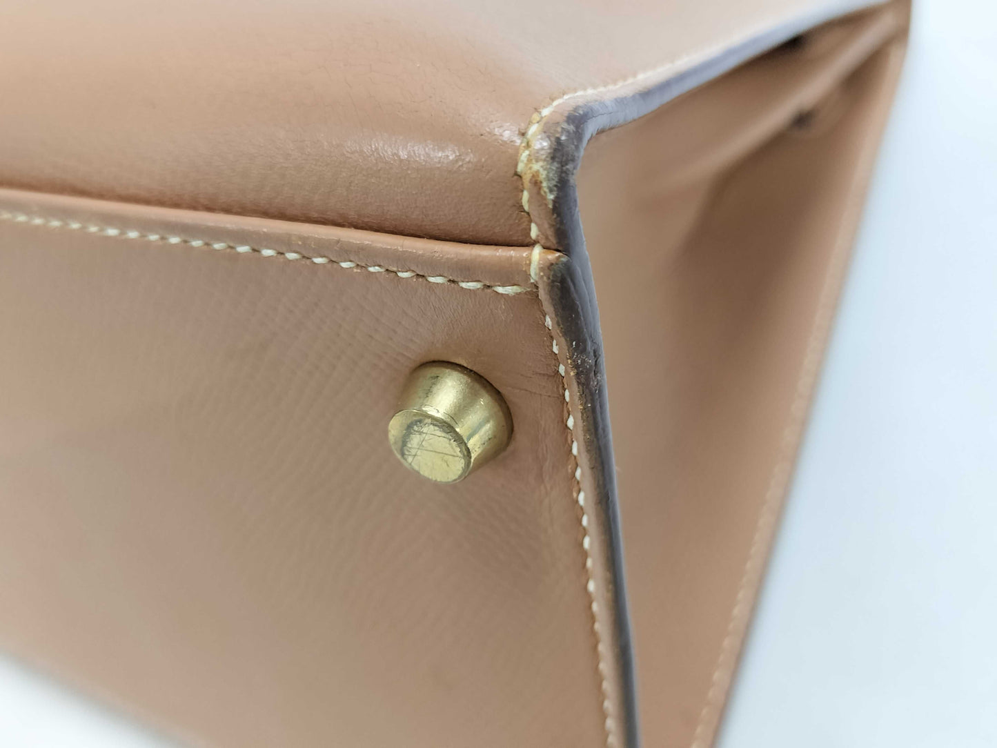 HERMES Kelly 32 Couchvel Natural Gold Hardware Handbag
