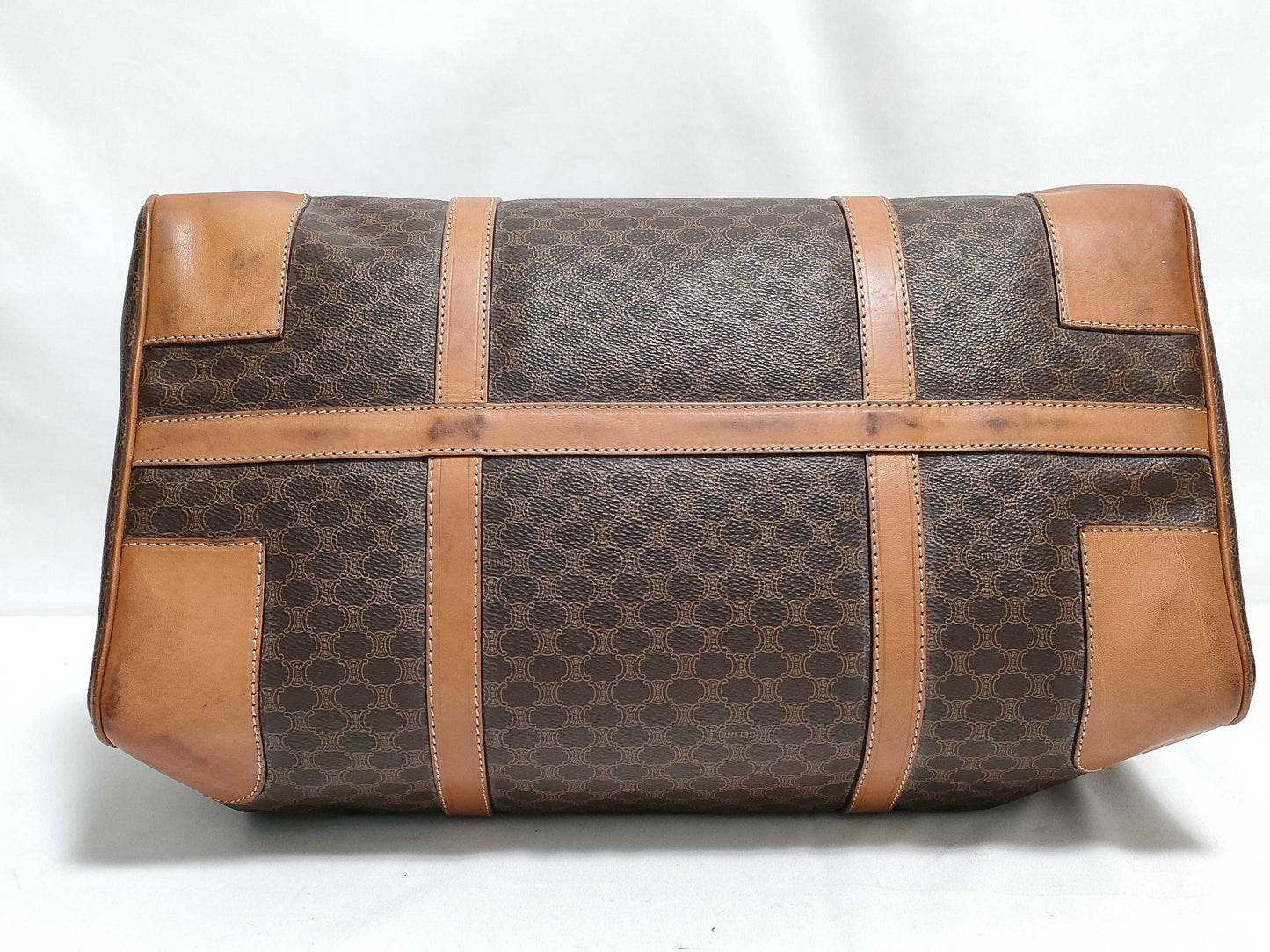 CELINE Boston Bag Macadam Brown Boston Bag