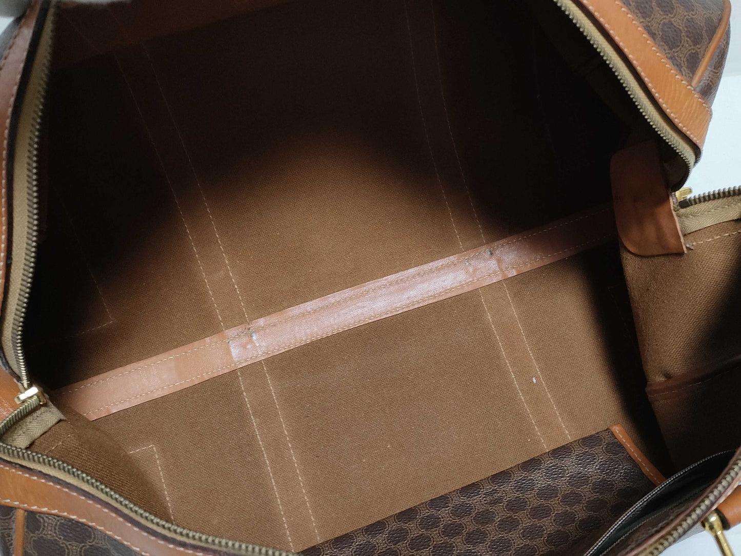 CELINE Boston Bag Macadam Brown Boston Bag