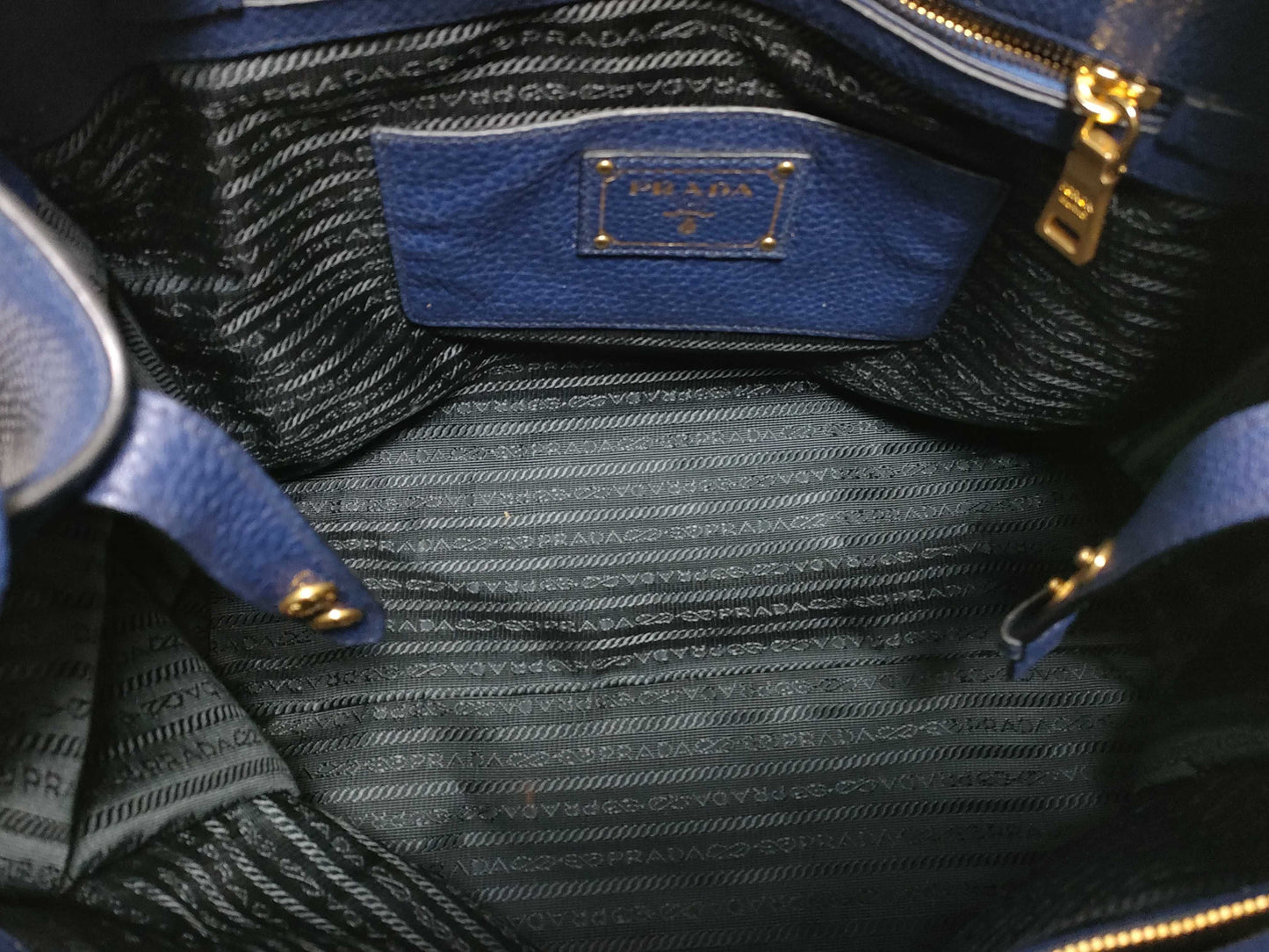 PRADA Prada Tote Bag, Leather, Navy, bn2671, 2-Way Tote Bag