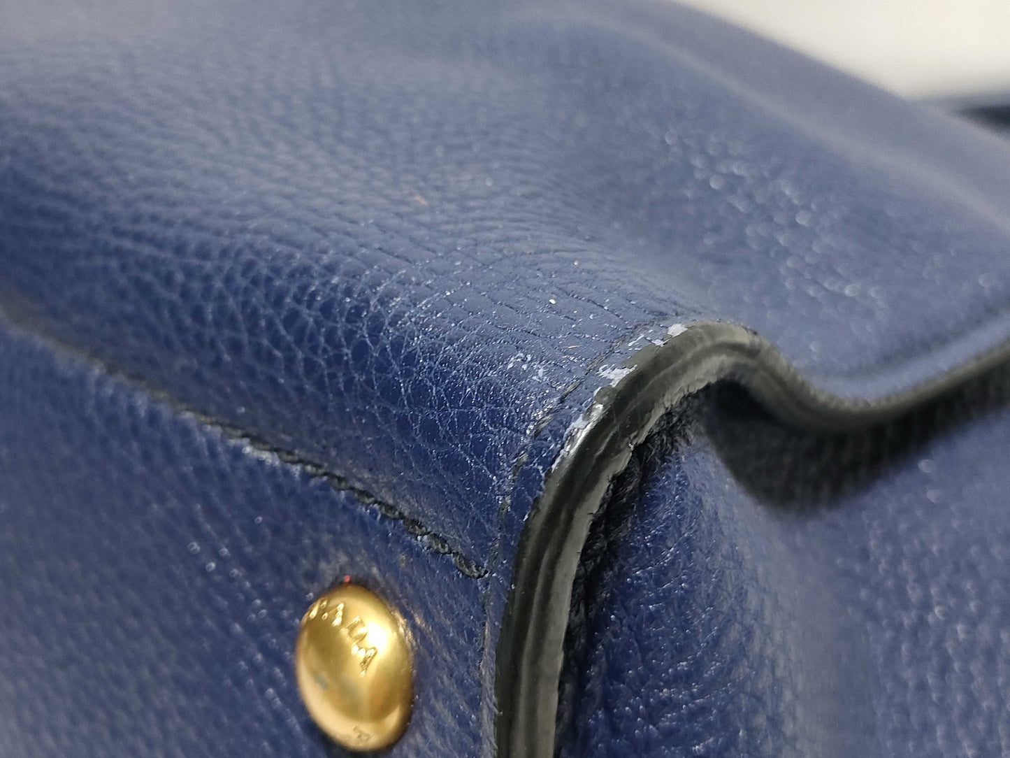 PRADA Prada Tote Bag, Leather, Navy, bn2671, 2-Way Tote Bag