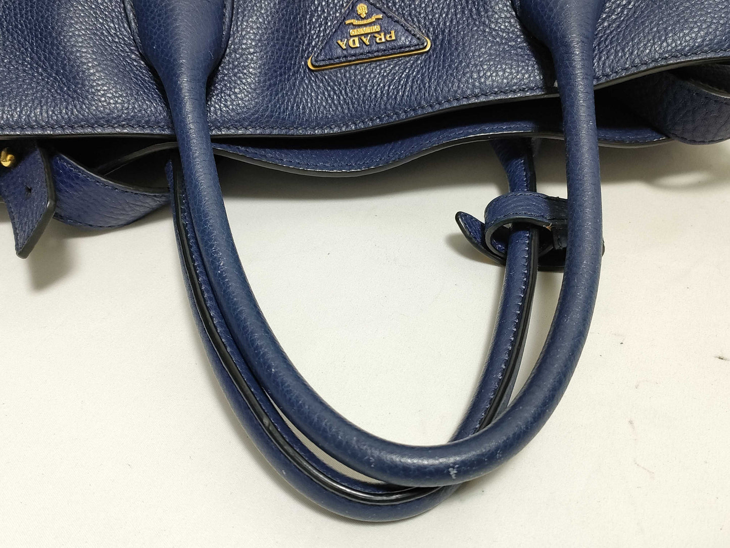 PRADA Prada Tote Bag, Leather, Navy, bn2671, 2-Way Tote Bag