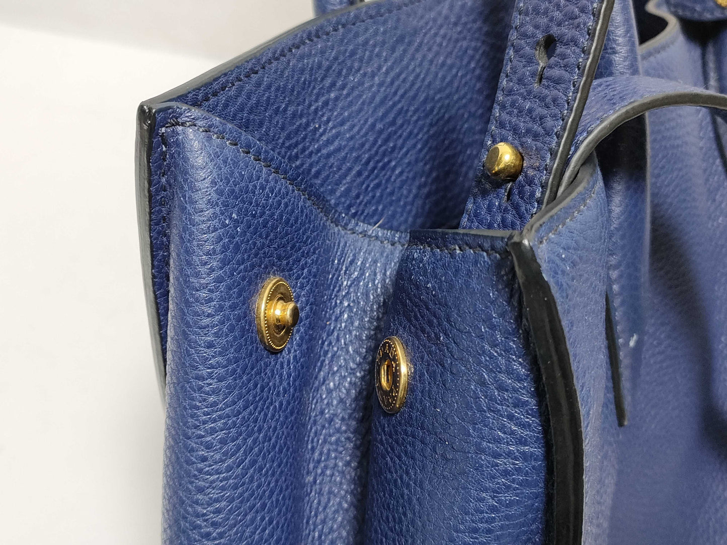 PRADA Prada Tote Bag, Leather, Navy, bn2671, 2-Way Tote Bag