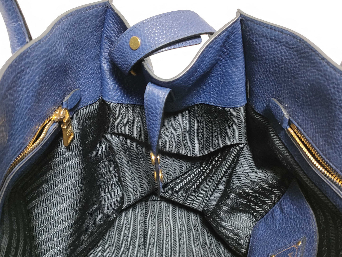 PRADA Prada Tote Bag, Leather, Navy, bn2671, 2-Way Tote Bag