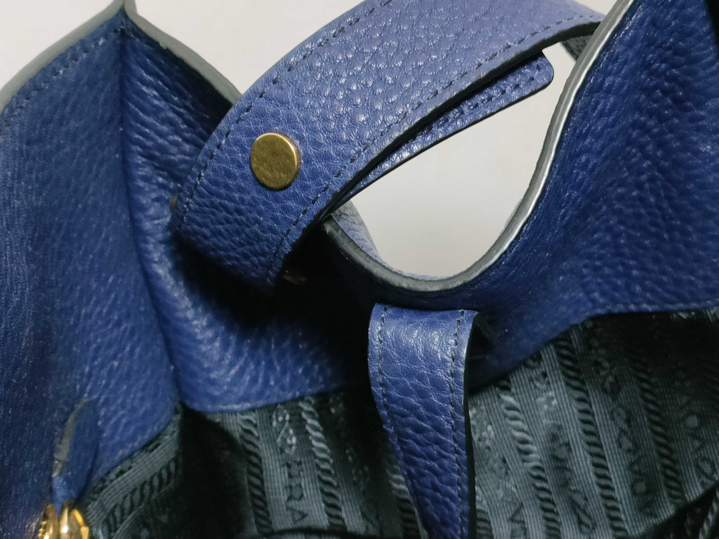 PRADA Prada Tote Bag, Leather, Navy, bn2671, 2-Way Tote Bag