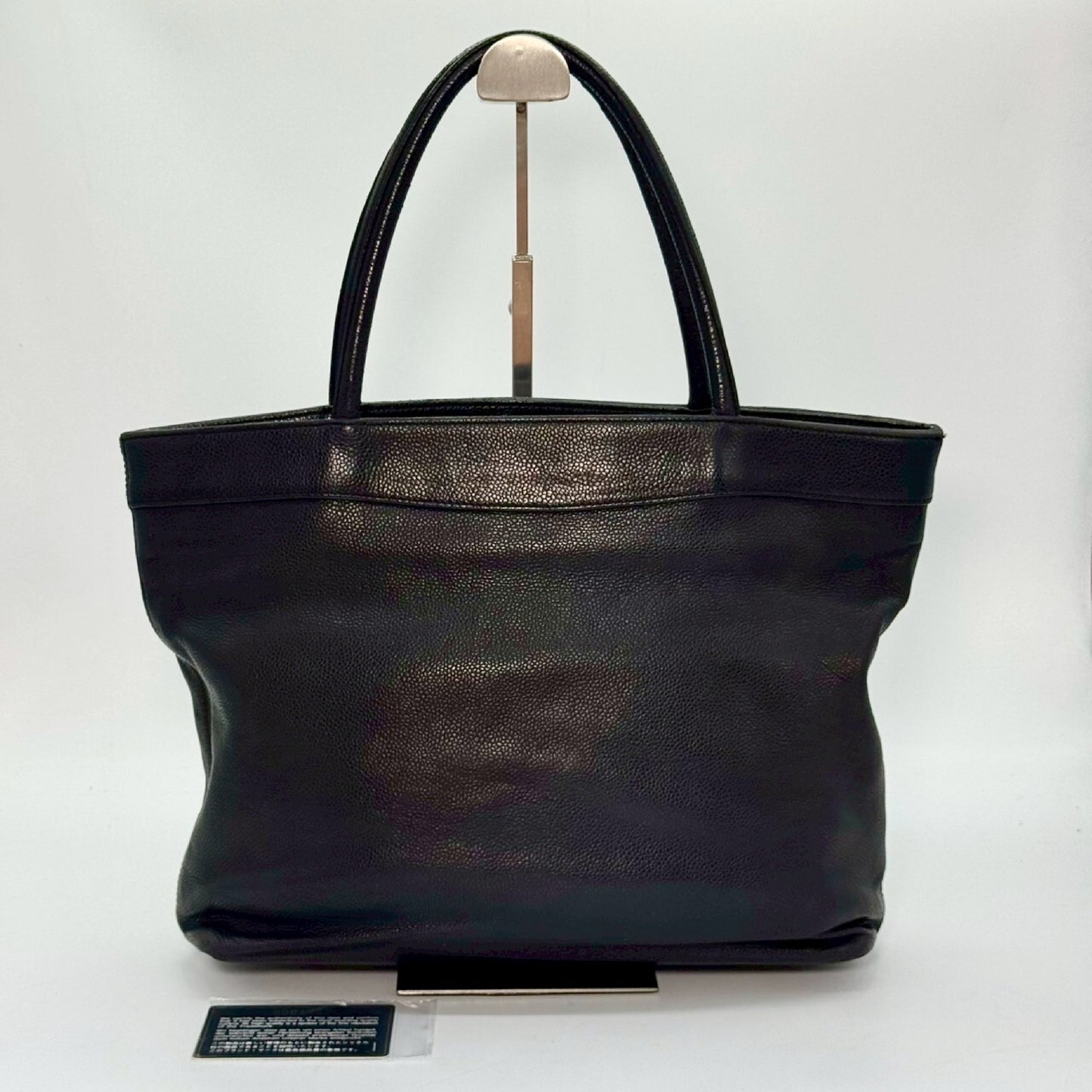 CHANEL Caviar Skin Coco Mark Tote Bag, Black, 6014031, with Guarantee Card, Mismatched Number
