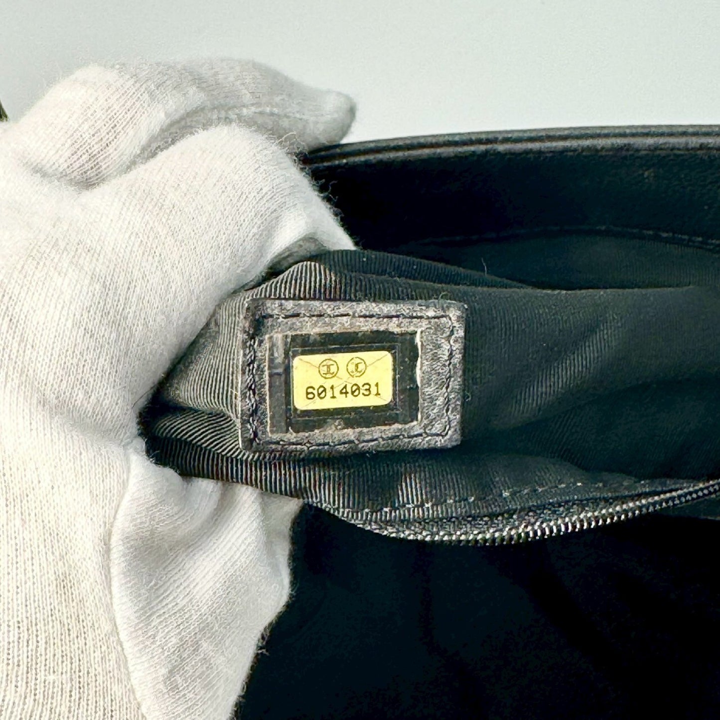 CHANEL Caviar Skin Coco Mark Tote Bag, Black, 6014031, with Guarantee Card, Mismatched Number