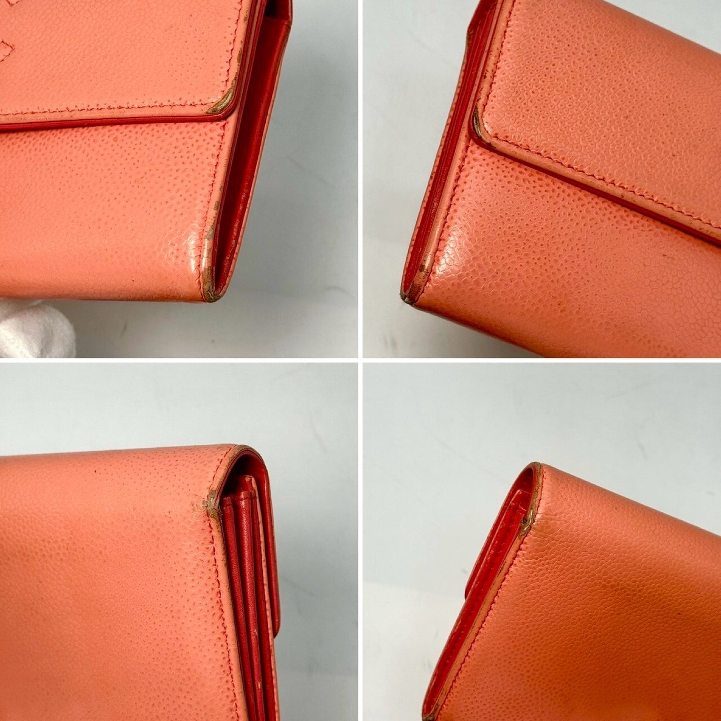 CHANEL Caviar Skin Coco Mark Single Flap Long Wallet Pink 18524881 Wallet