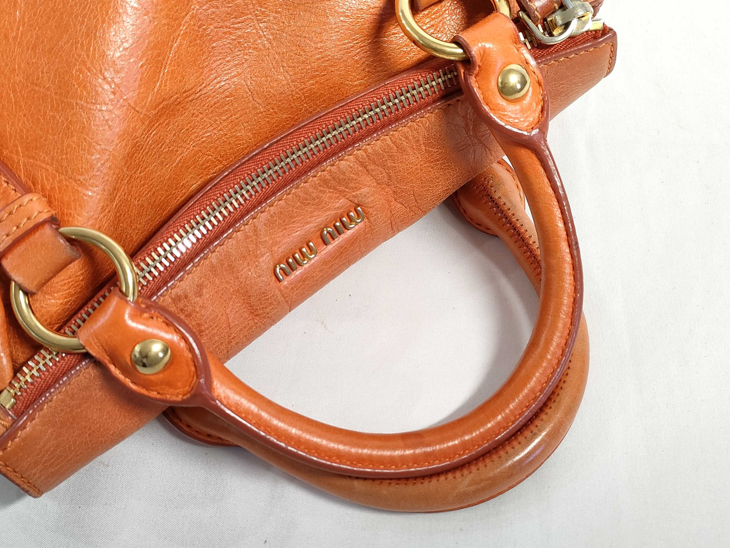 Miu Miu Miu Miu Ribbon 2-Way Bag Orange Handbag