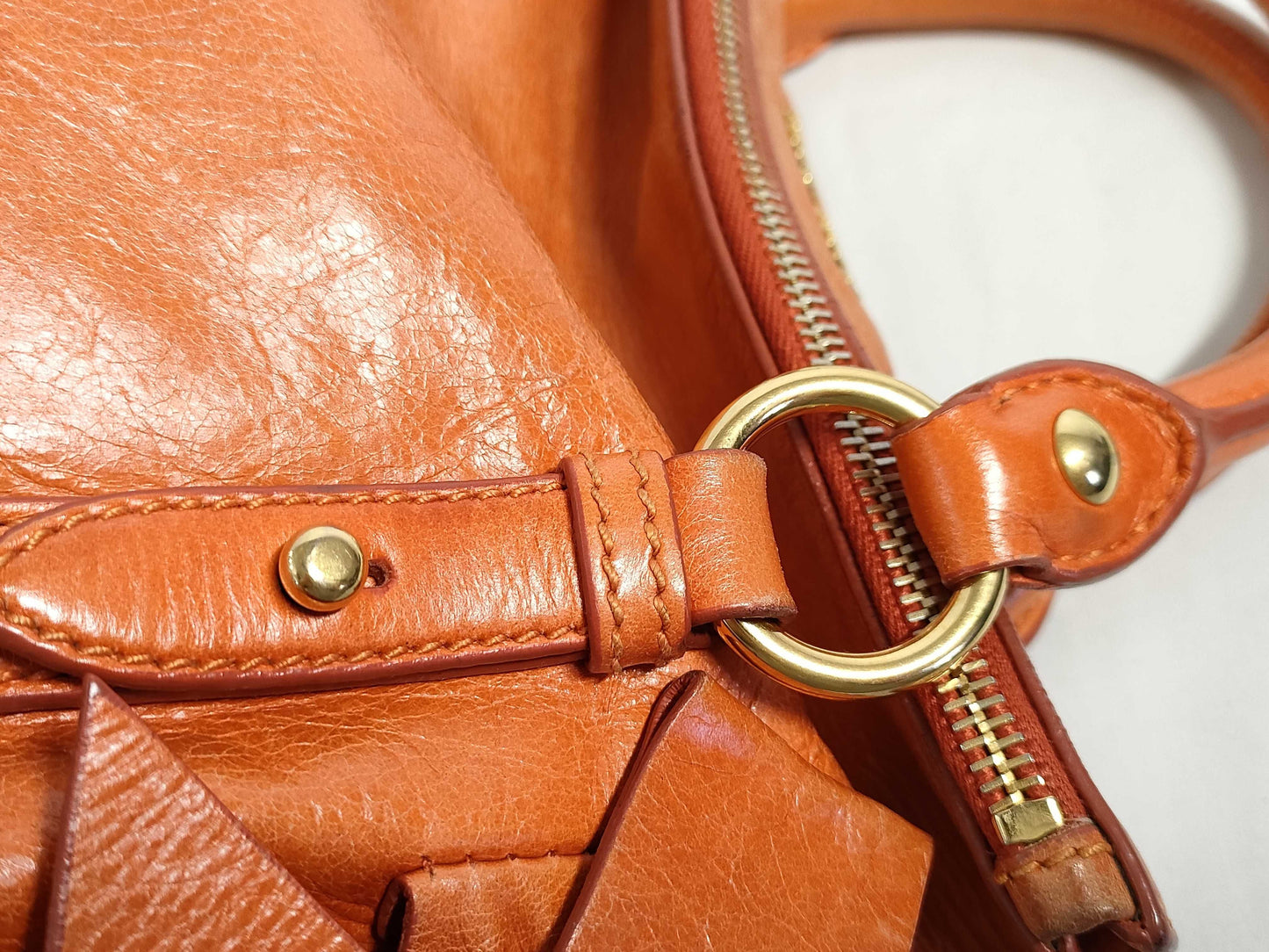 Miu Miu Miu Miu Ribbon 2-Way Bag Orange Handbag