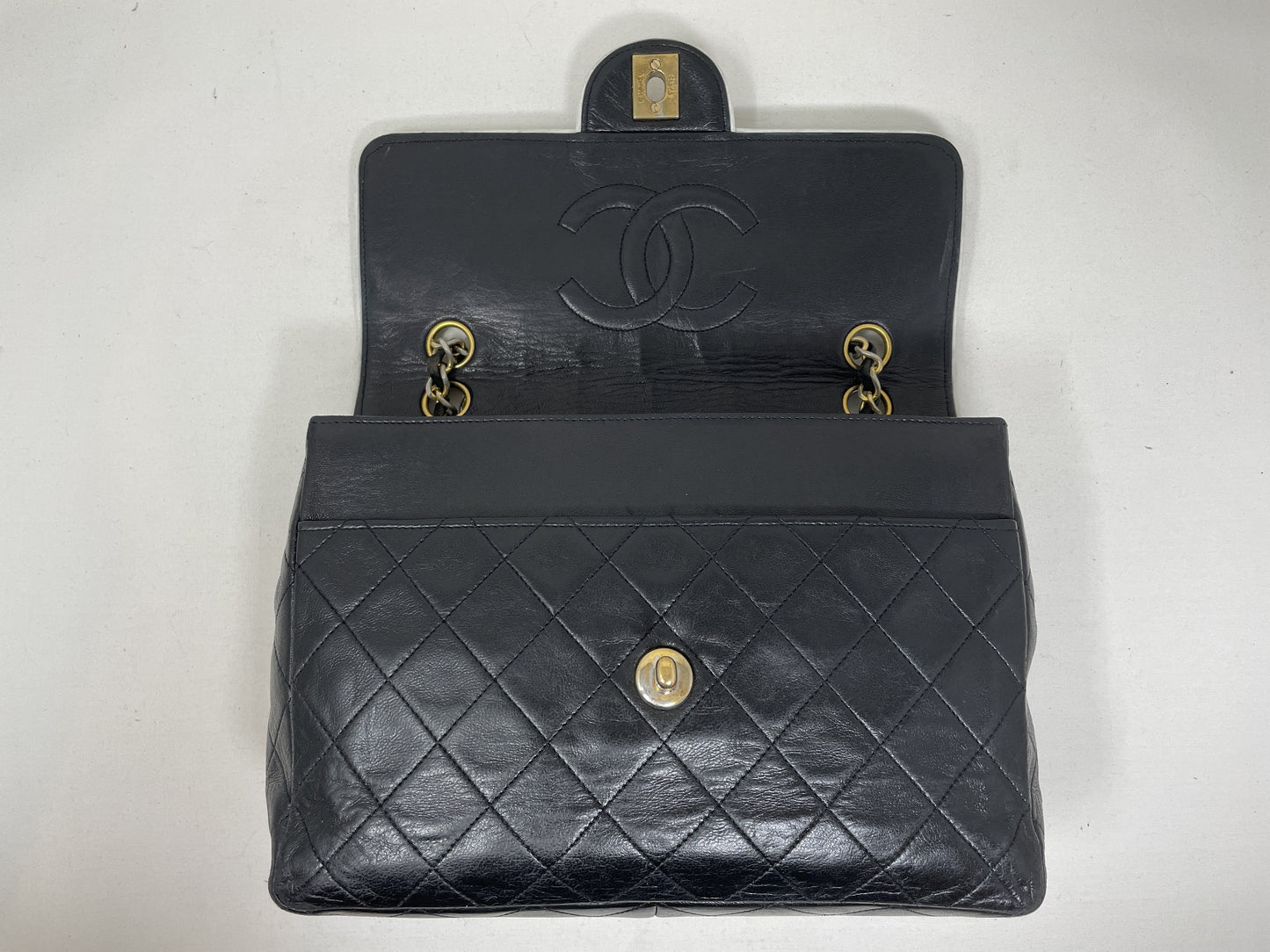 CHANEL Mini Matelasse Shoulder Bag, Lambskin, Two-Tone, with Seal