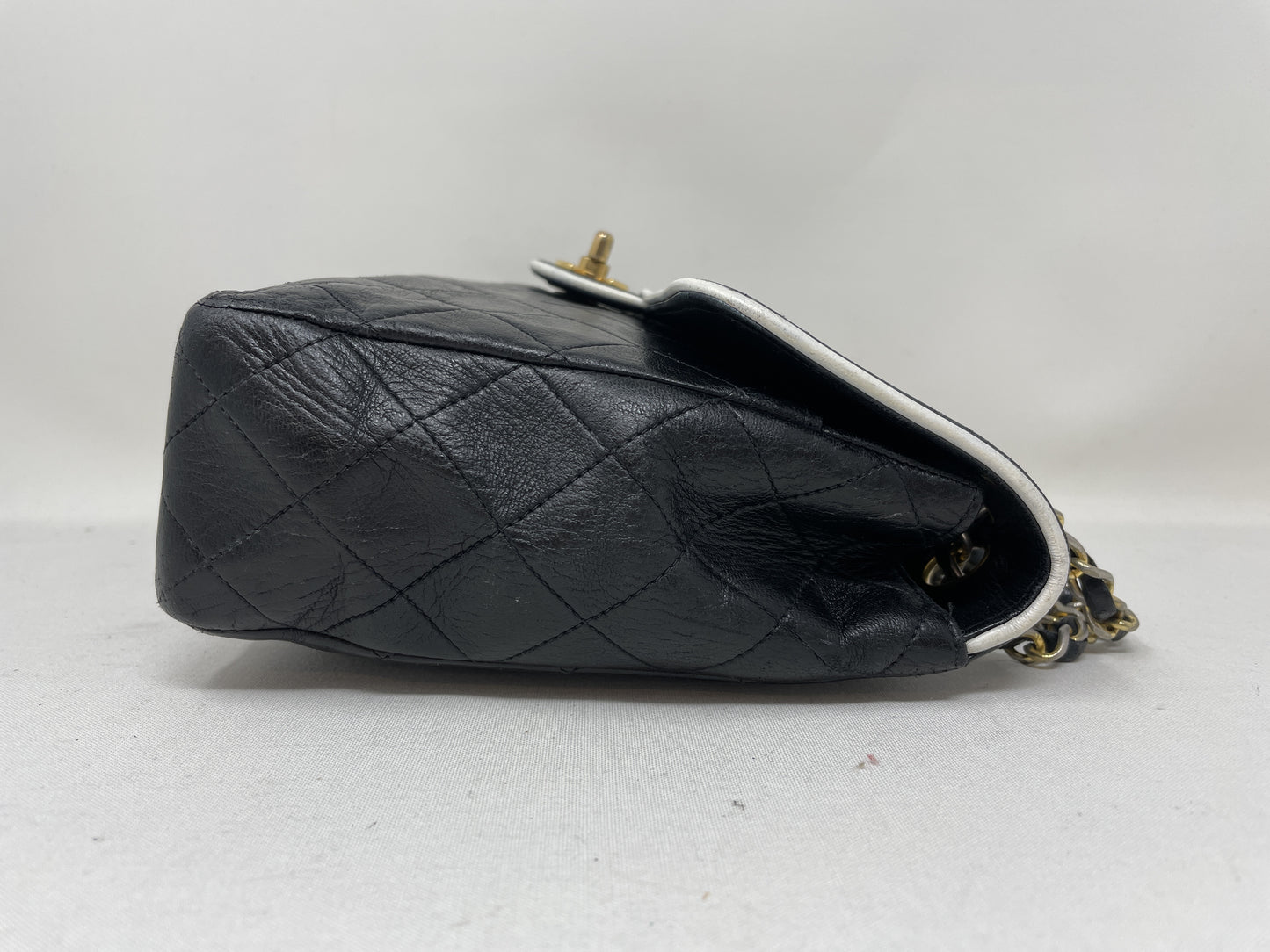 CHANEL Mini Matelasse Shoulder Bag, Lambskin, Two-Tone, with Seal