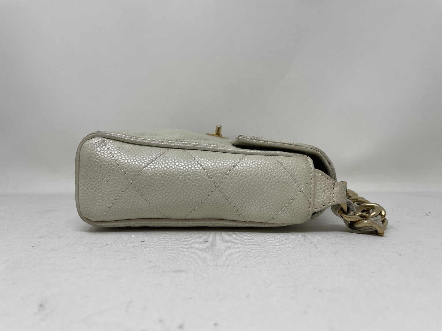 CHANEL Metallic Turn Lock Shoulder Bag with Seal