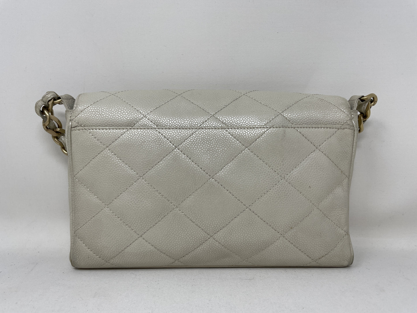 CHANEL Metallic Turn Lock Shoulder Bag with Seal