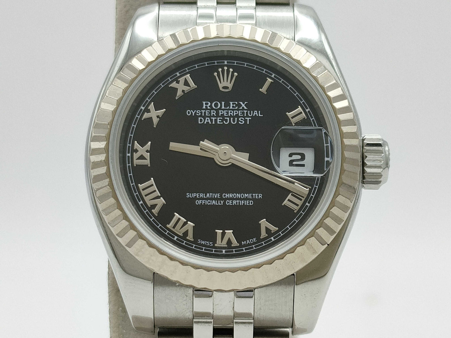 ROLEX Datejust 179174 D382925 Black Dial Women's Watch