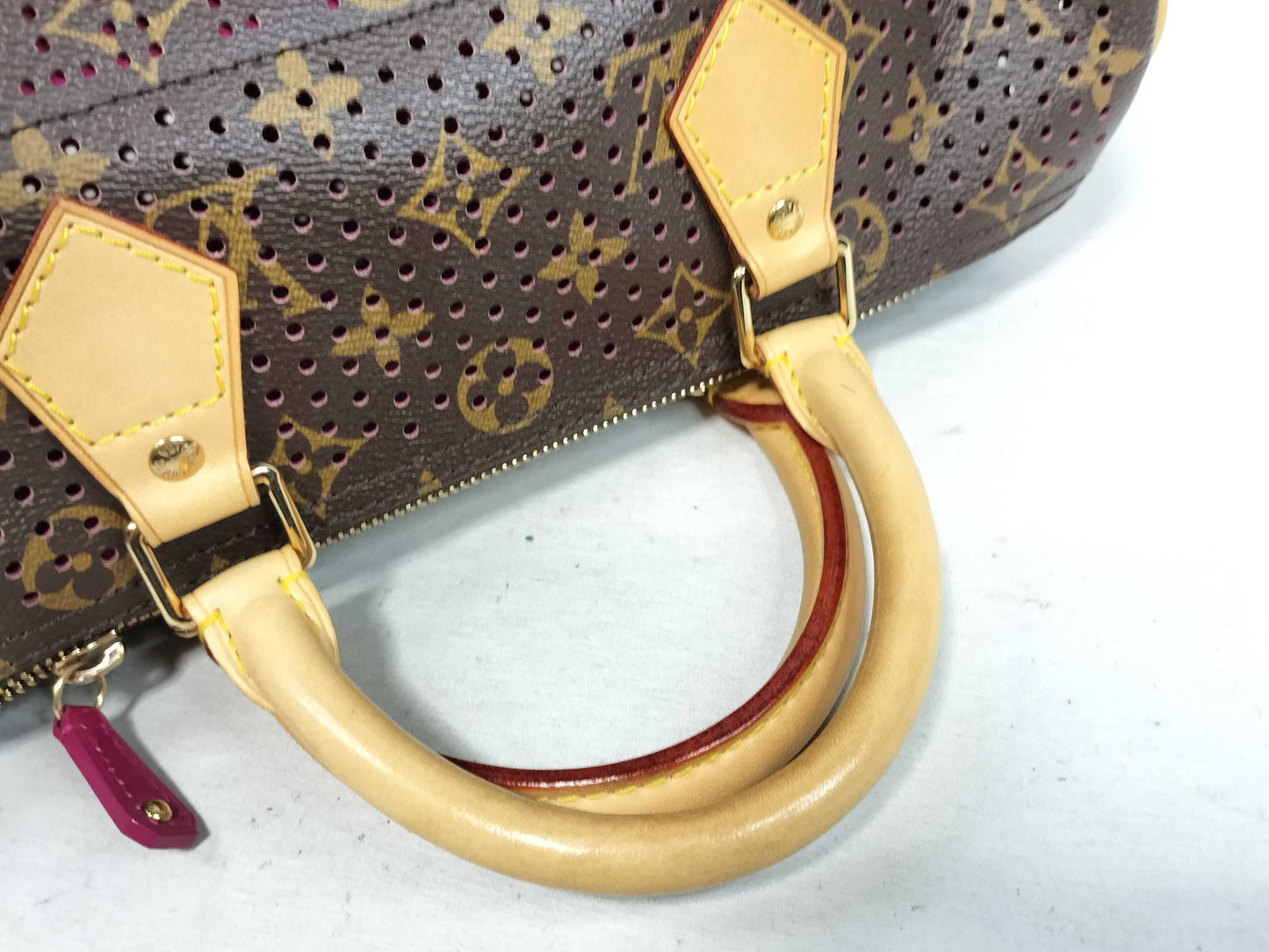 LOUIS VUITTON RFID Unverifiable MB0046 Monogram LVM95180 PerfoSpeedy 30 Fuchsia Handbag