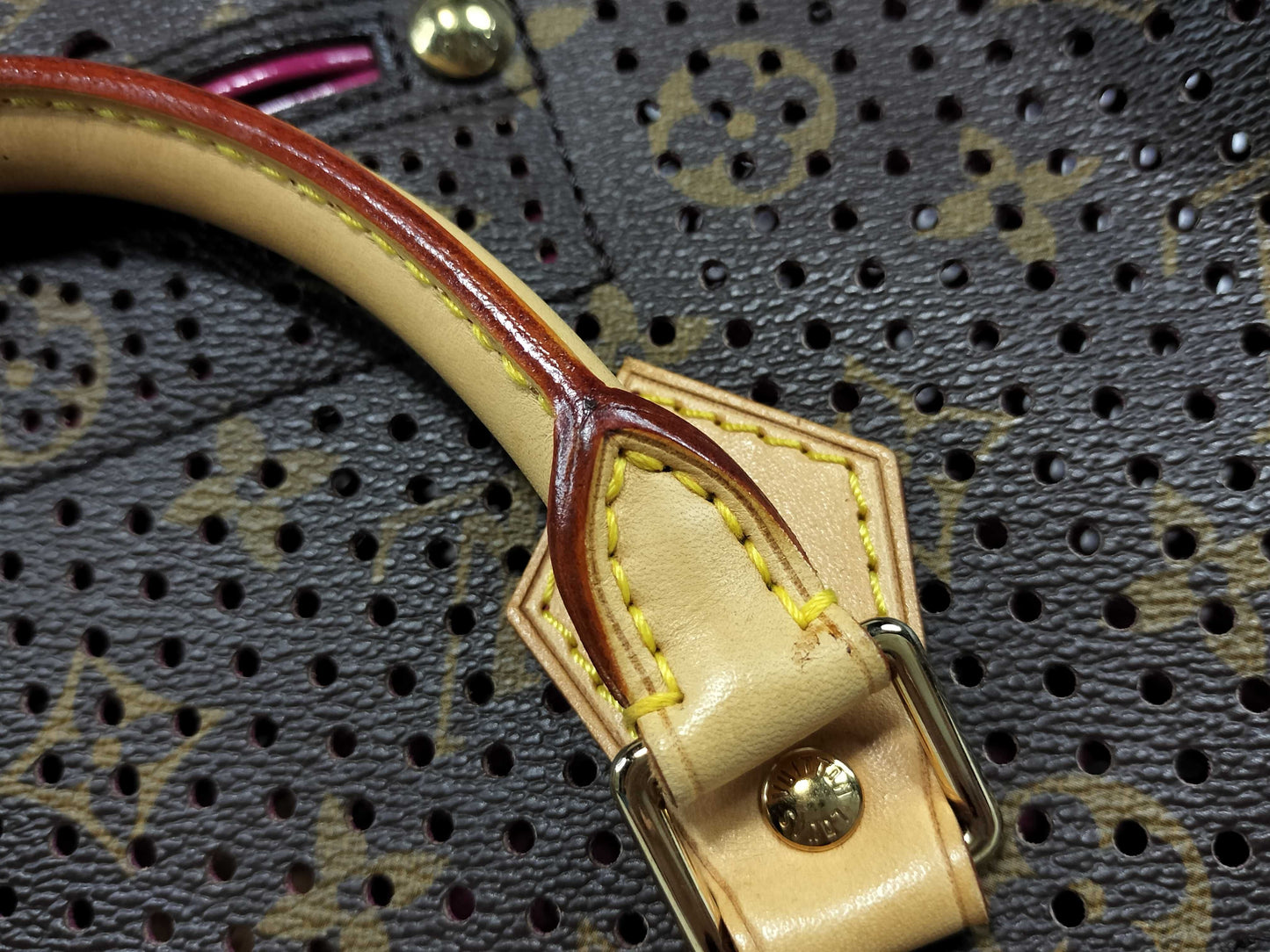 LOUIS VUITTON RFID Unverifiable MB0046 Monogram LVM95180 PerfoSpeedy 30 Fuchsia Handbag