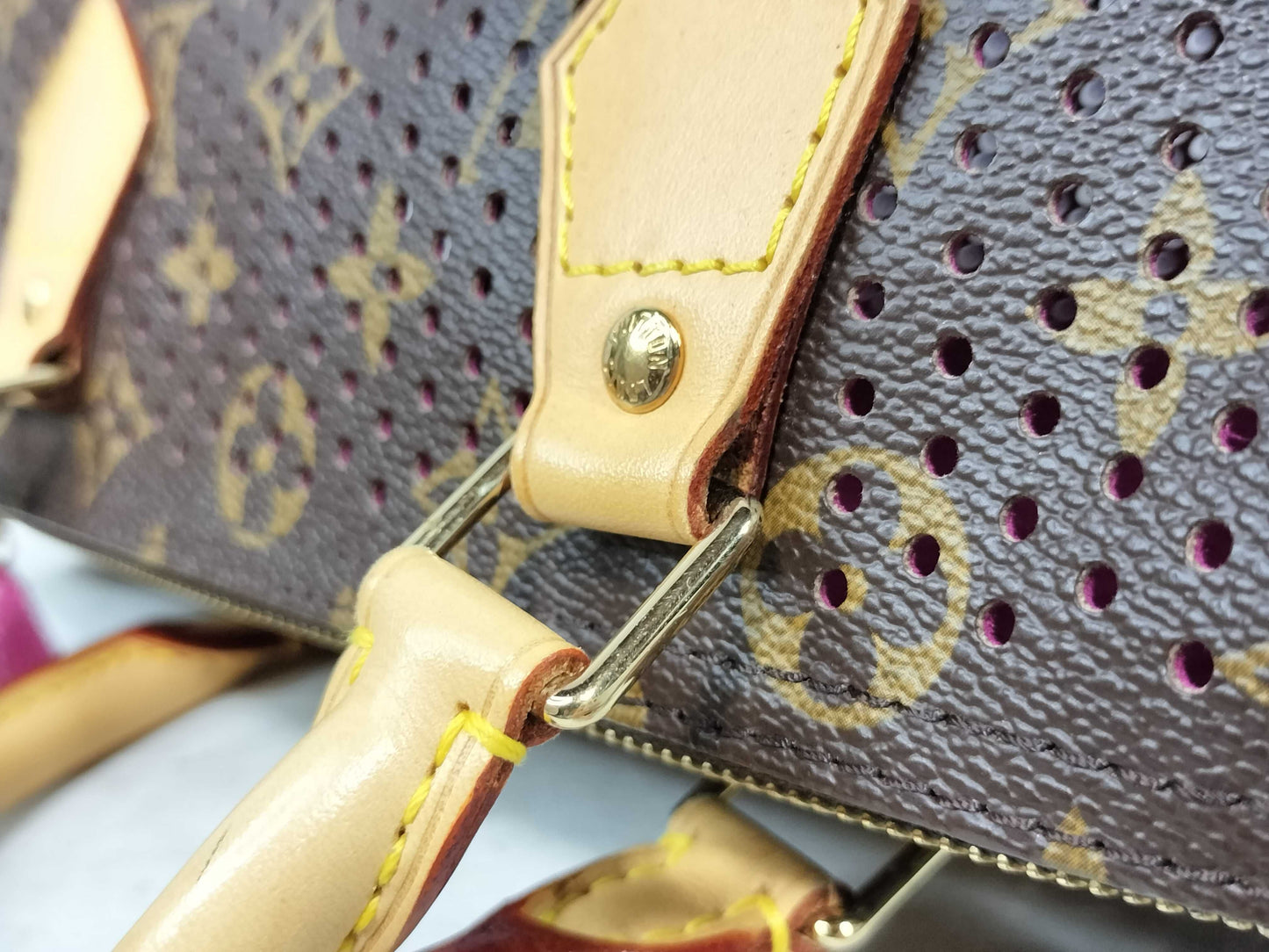 LOUIS VUITTON RFID Unverifiable MB0046 Monogram LVM95180 PerfoSpeedy 30 Fuchsia Handbag