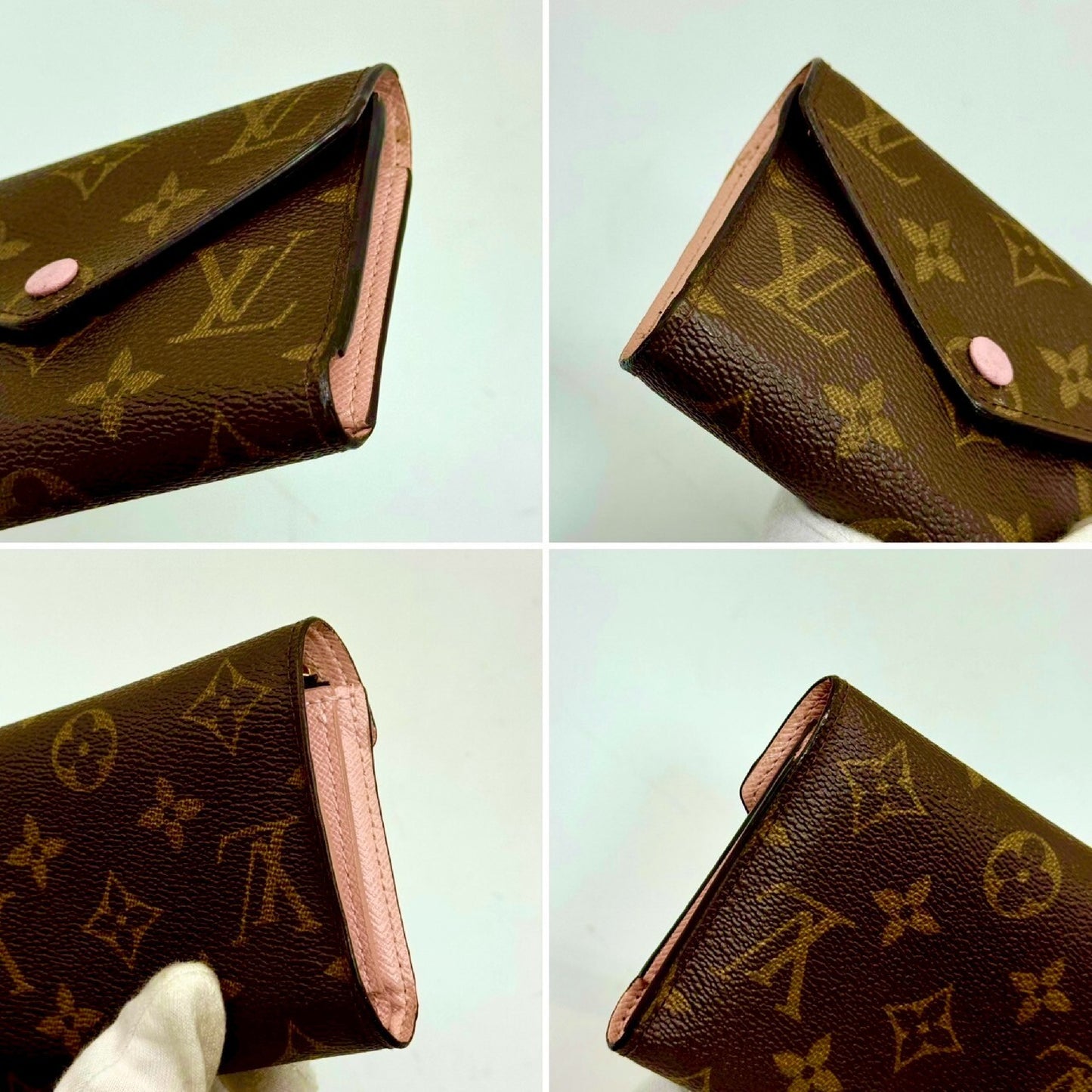 LOUIS VUITTON Monogram Victorine Tri-fold Wallet with Pink Interior SP4197 Wallet