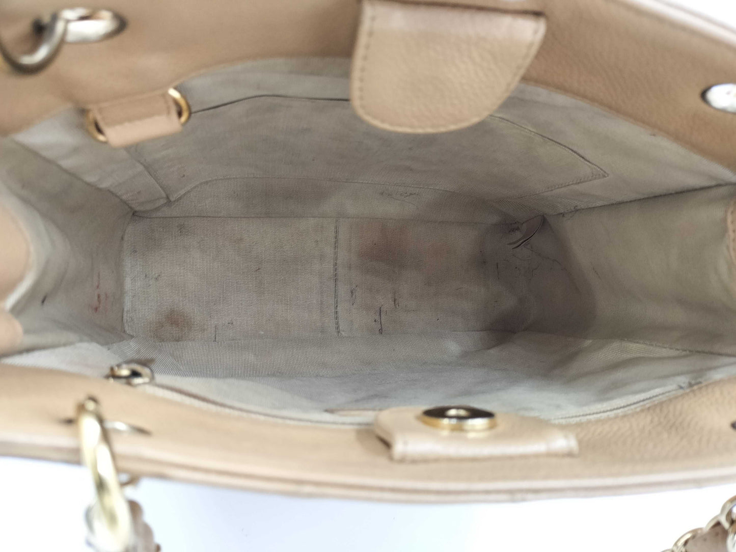 CHANEL PST Tote Bag, Caviar Skin, Beige, 8941696