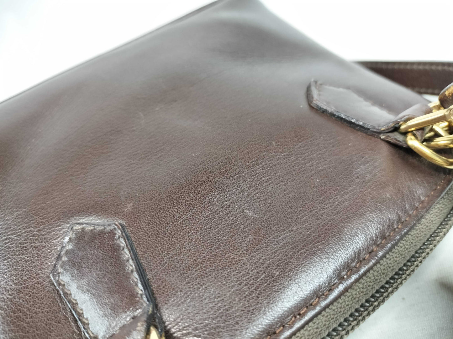 GUCCI Bamboo 2-way shoulder bag/handbag in brown
